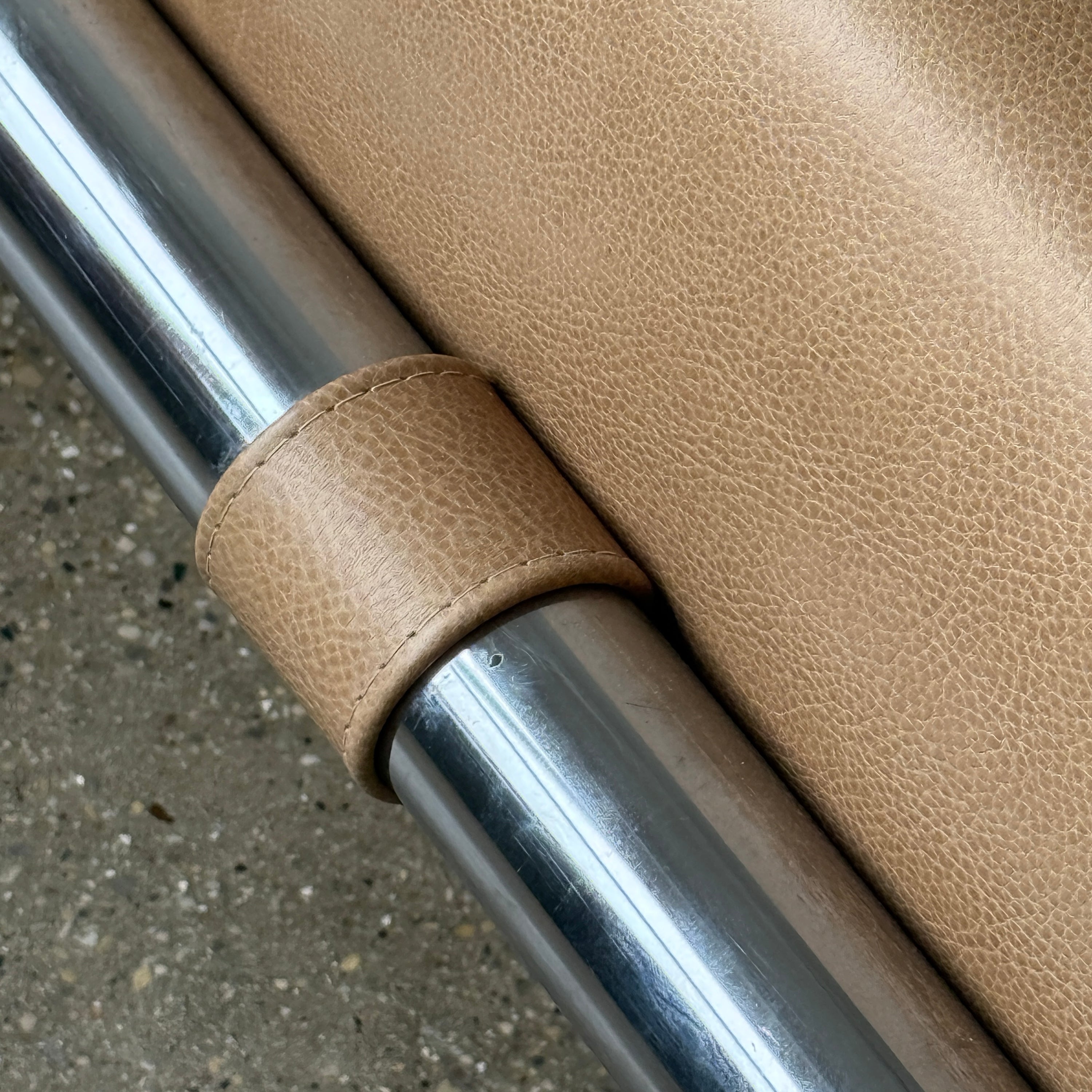 Leather/Chrome Sled Settee by Arthur Umanoff for Directional