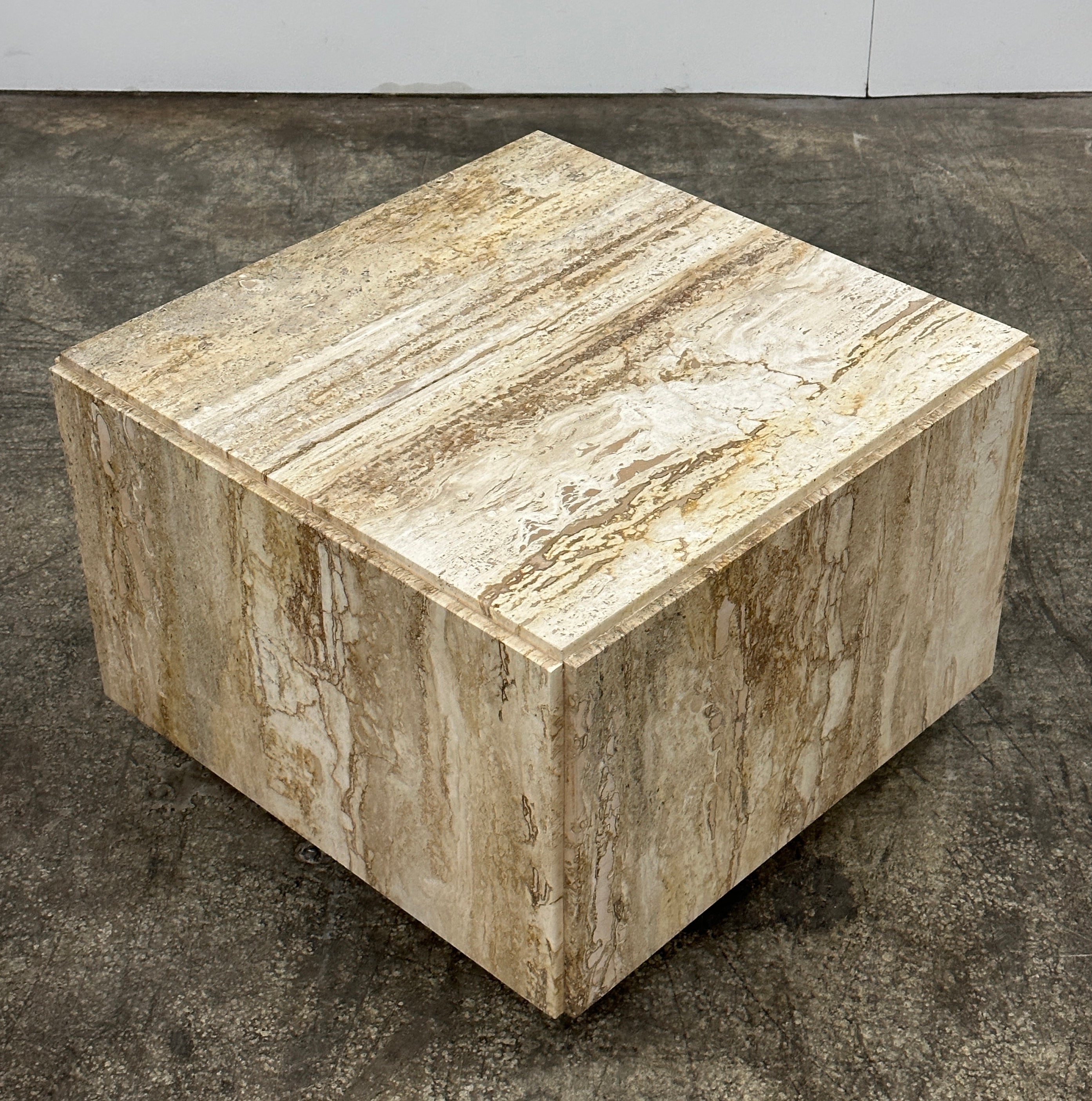 Italian Travertine Cube Tables