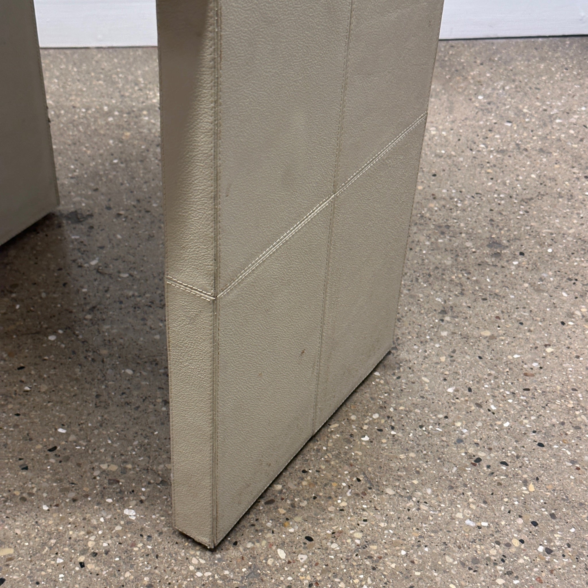 Cream Leather Side Table