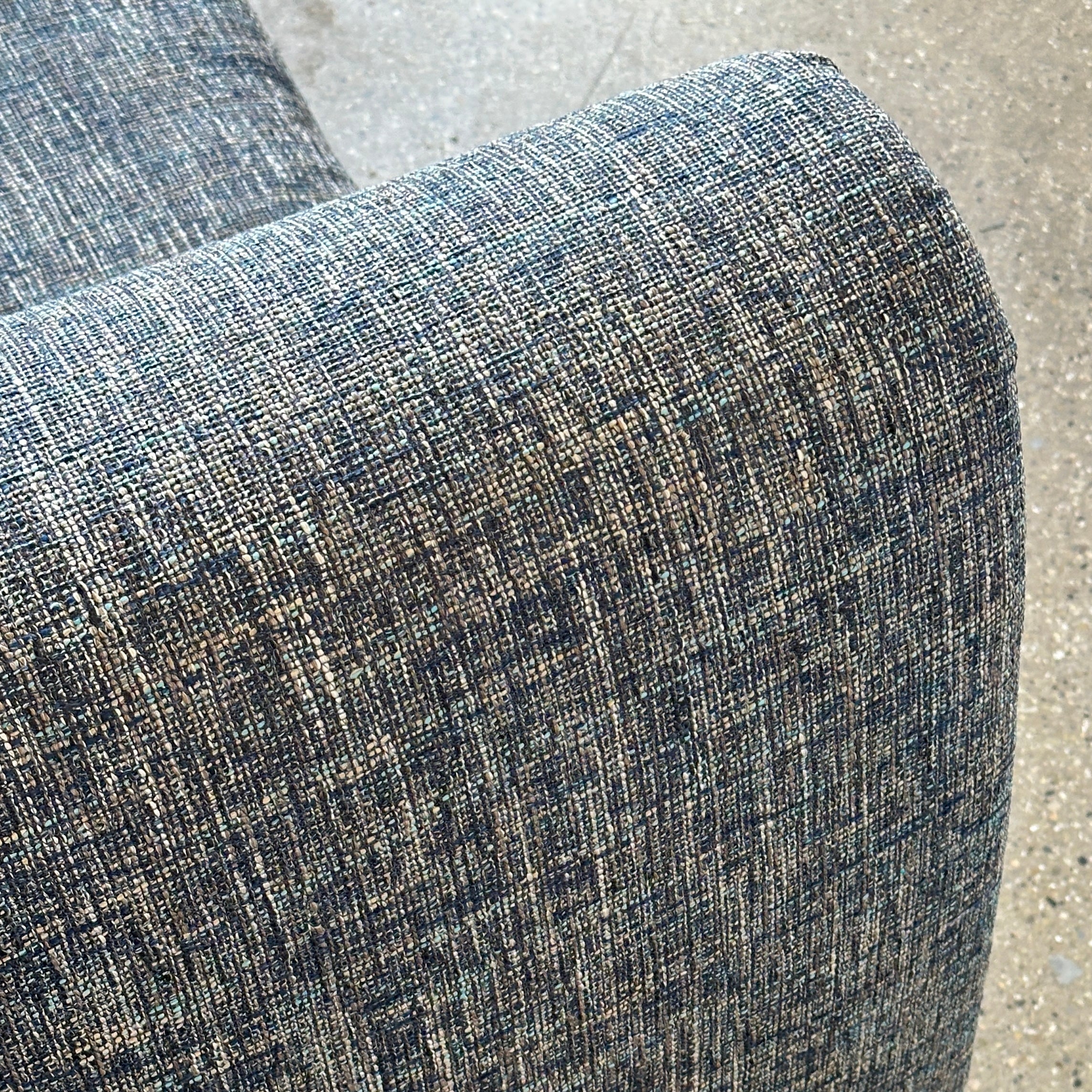 Postmodern Bullnose Chaise by Carson’s of High Point in Pierre Frey Wool