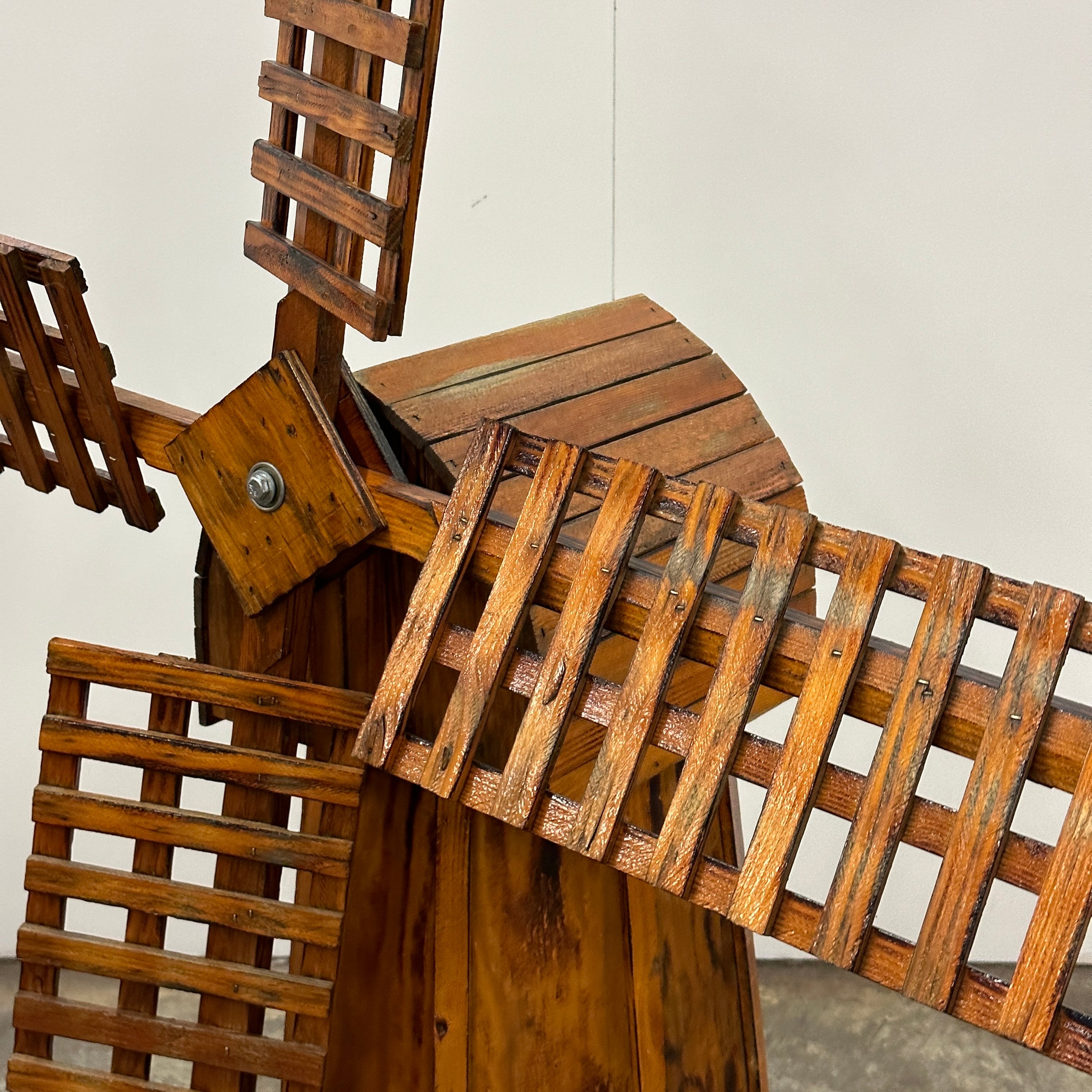 Folk Art Wooden Windmill