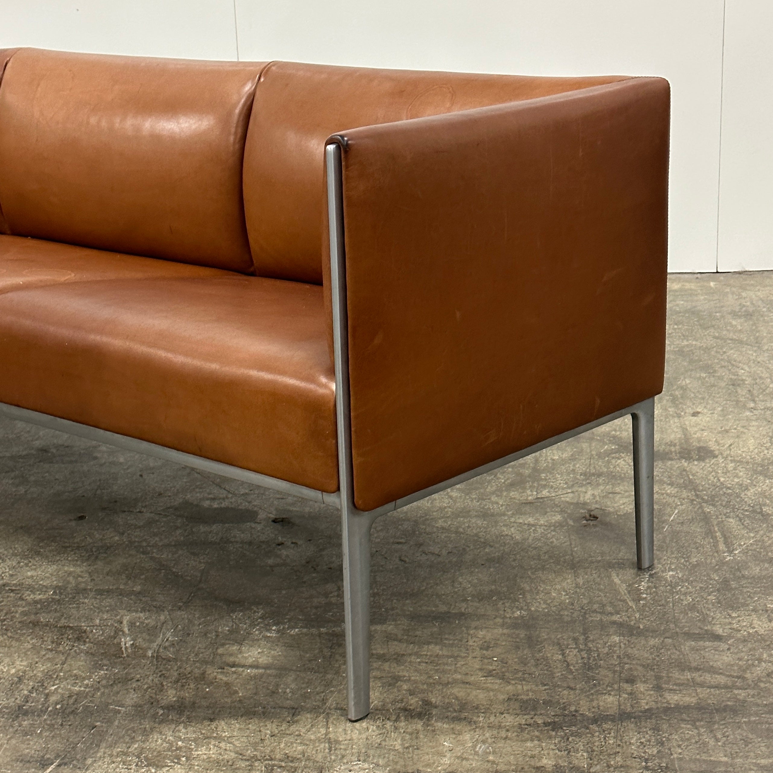Brown Leather Asienta Sofa by Wilkhahn