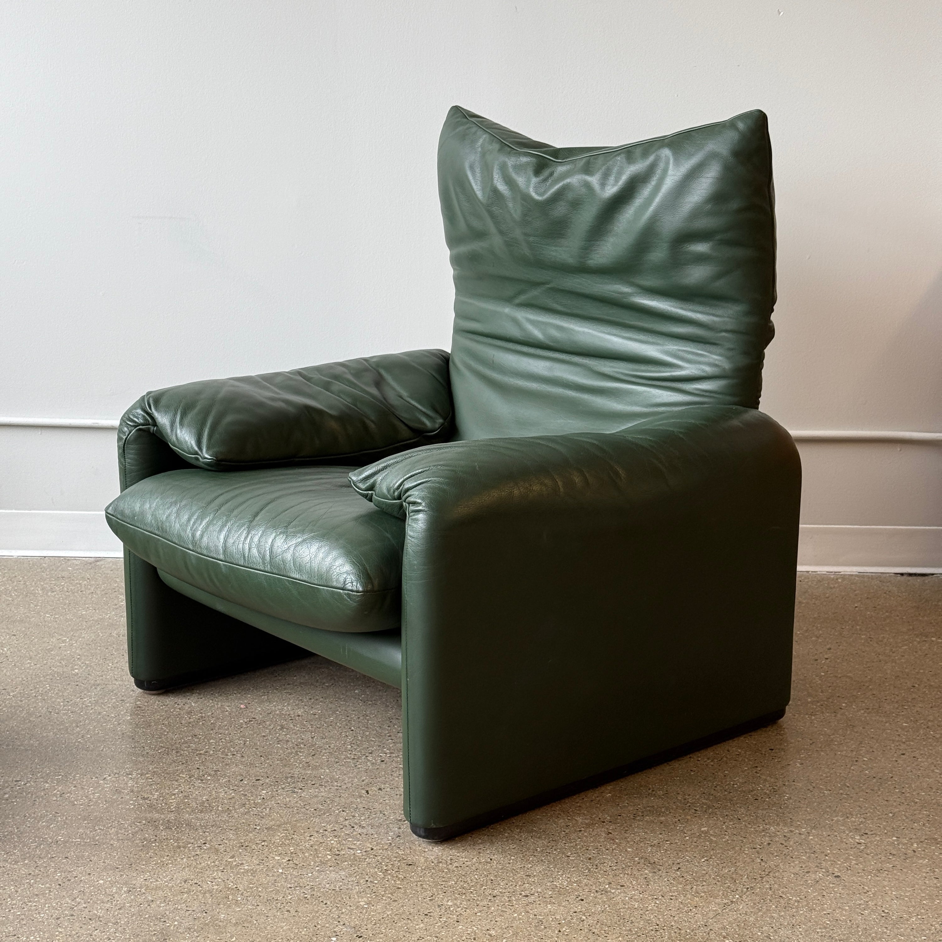Maralunga Chair + Ottoman by Vico Magistretti for Cassina