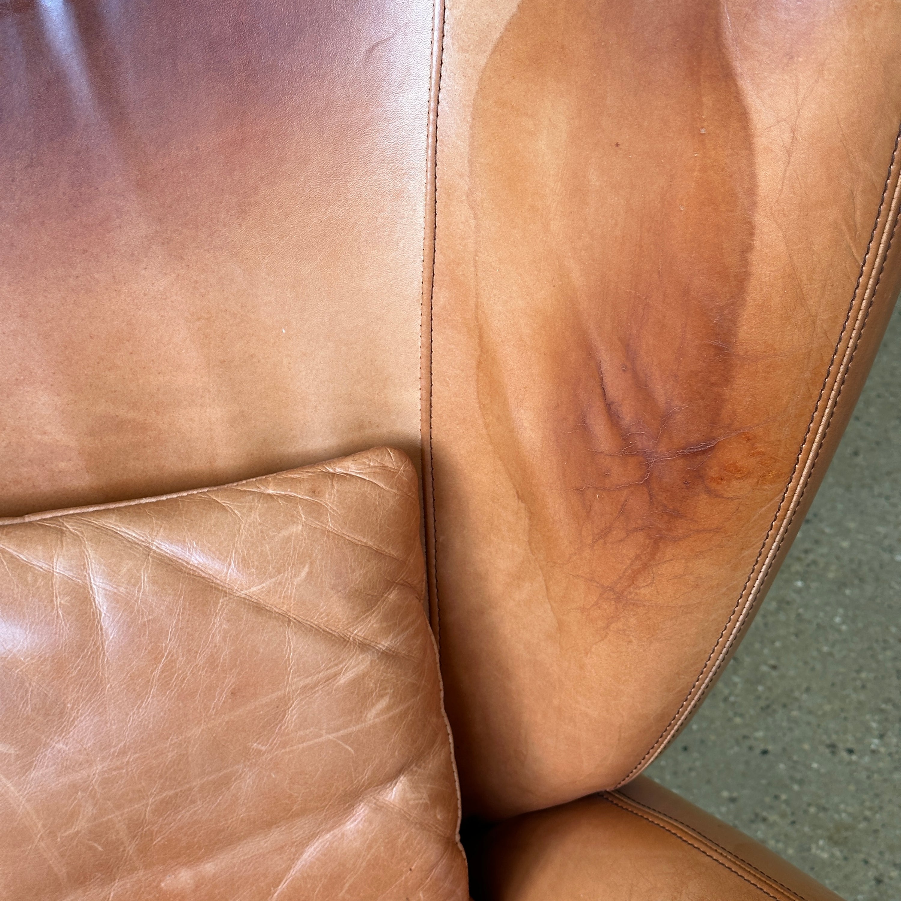 Fiftyish Wingback Leather Sofa by Vladimir Kagan for American Leather