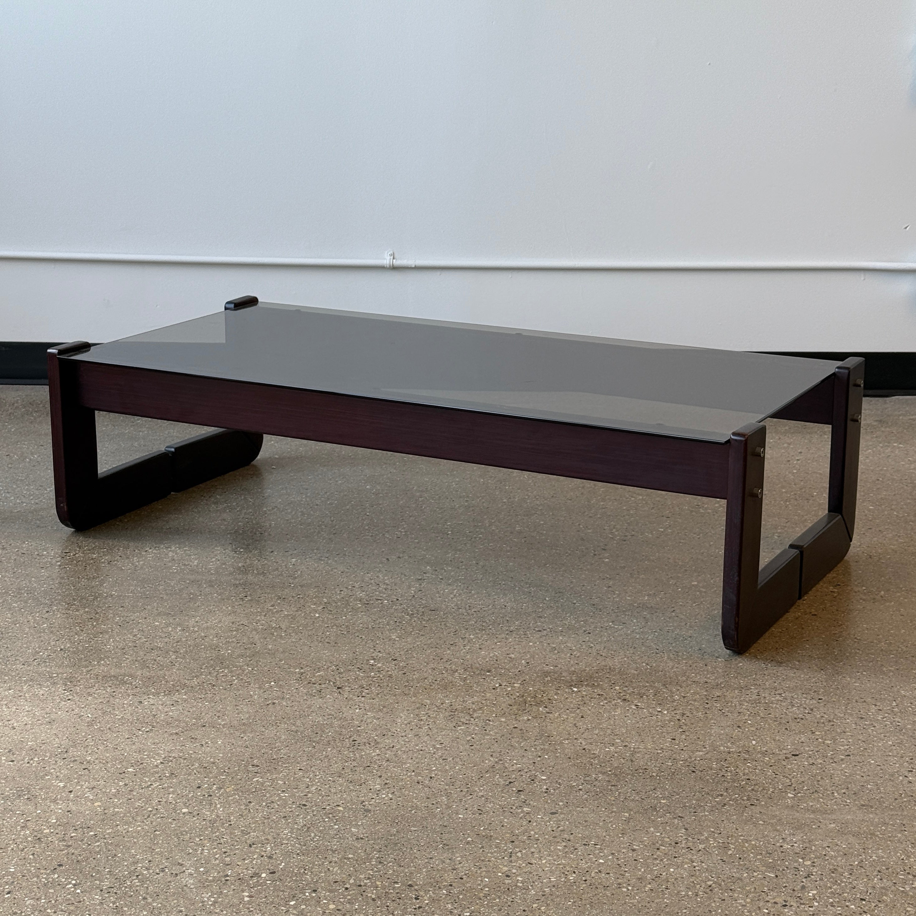 Brazilian Smoked Glass Coffee Table by Percival Lafer
