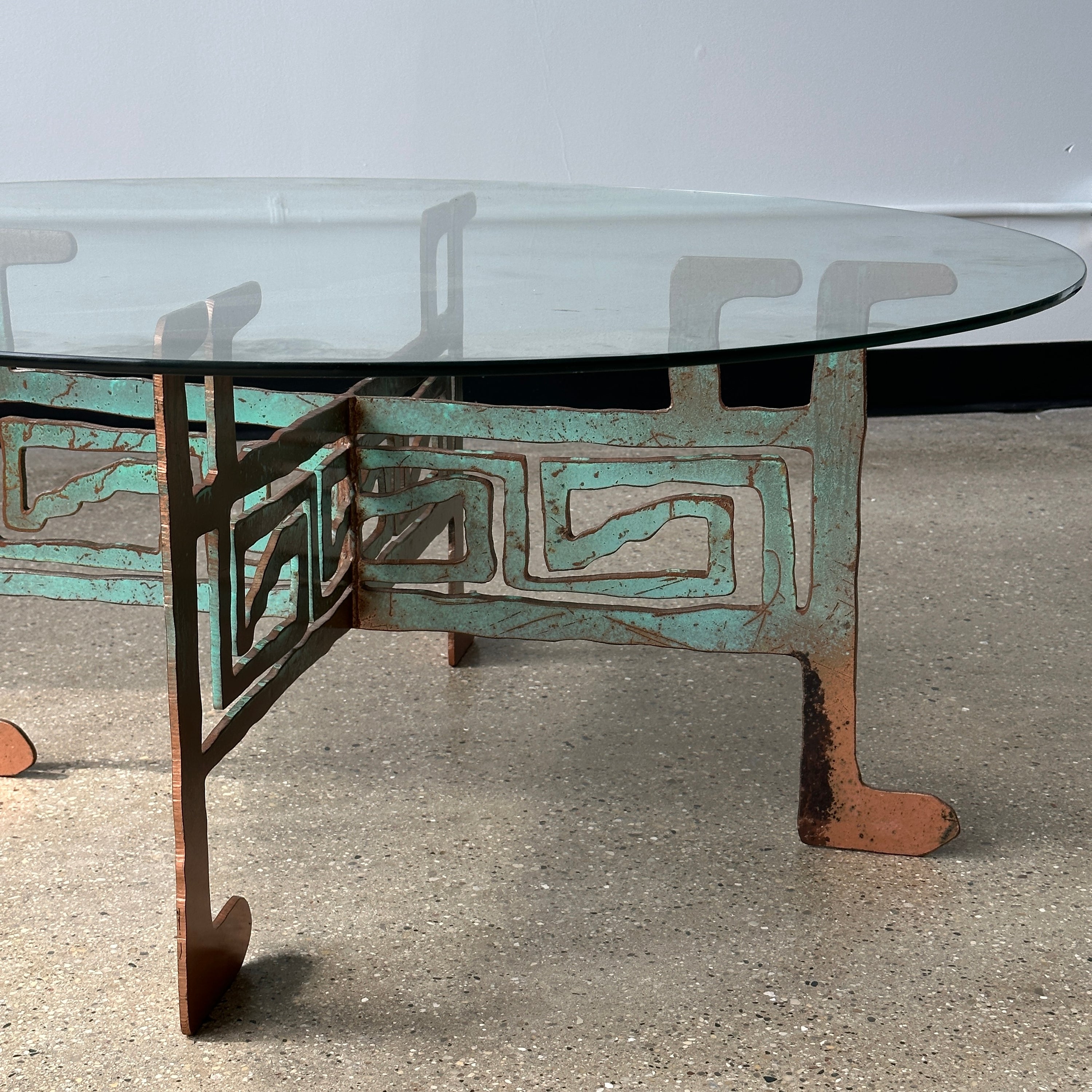 Patinated Copper Southwestern Coffee Table