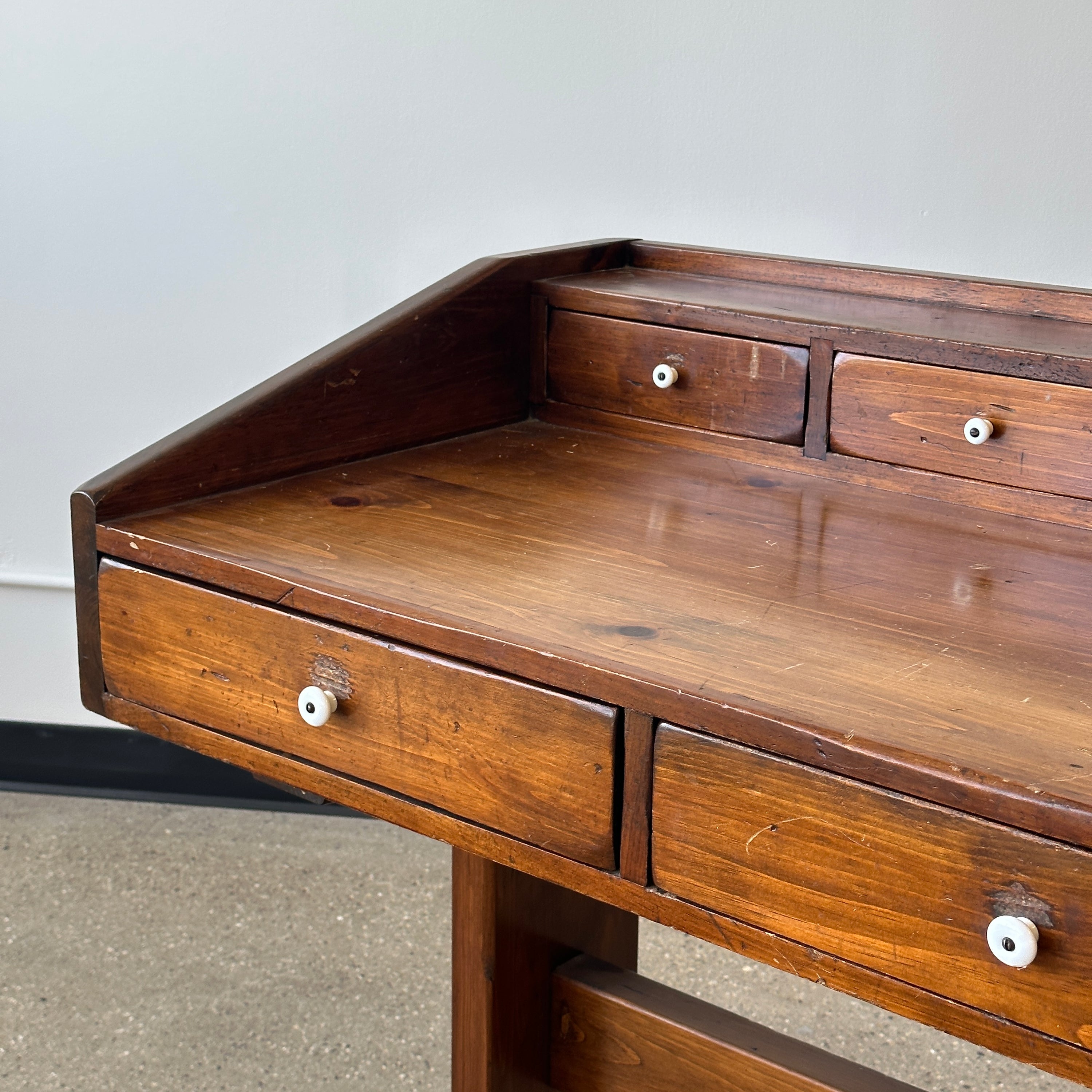 Antique Pine Tavern Desk