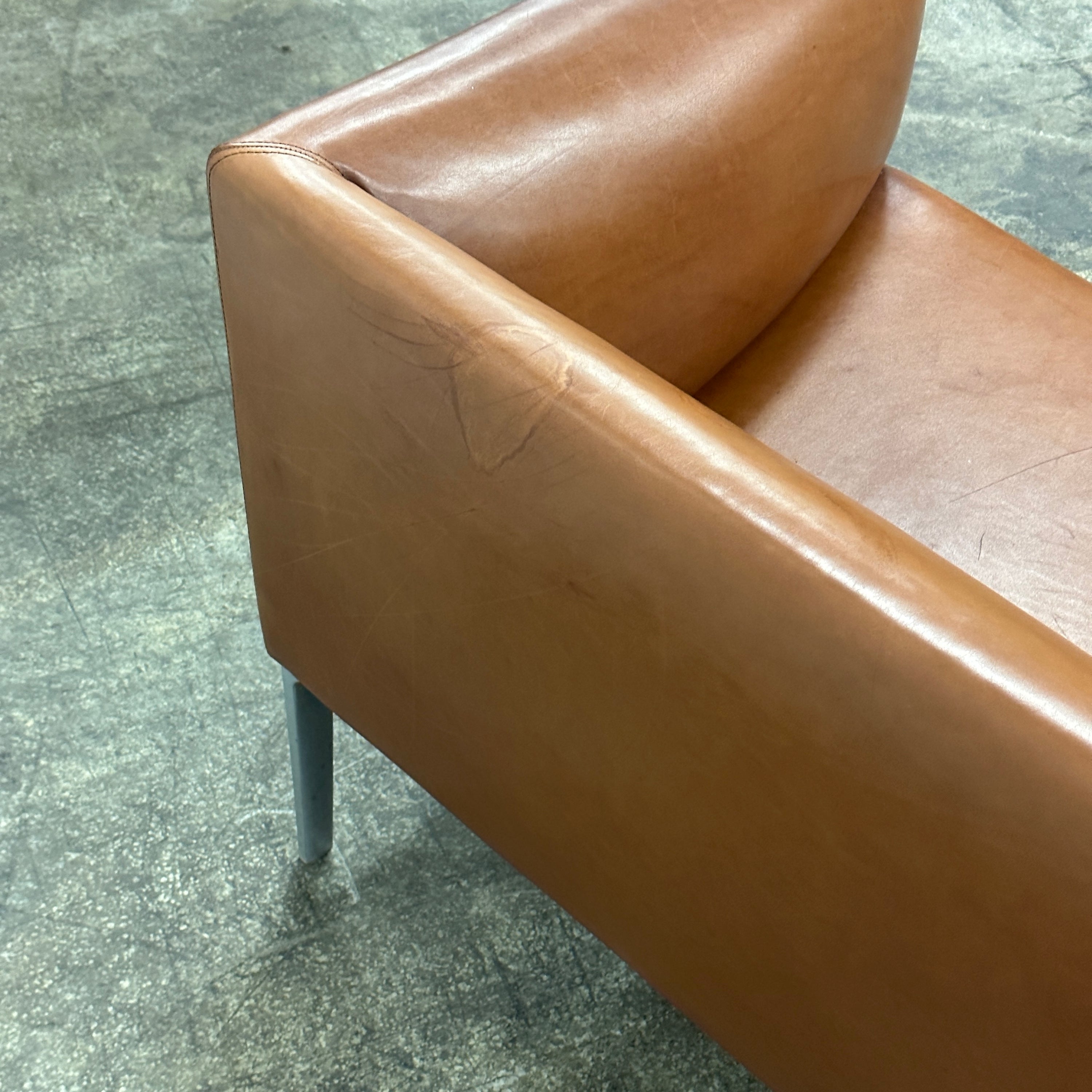 Brown Leather Asienta Sofa by Wilkhahn