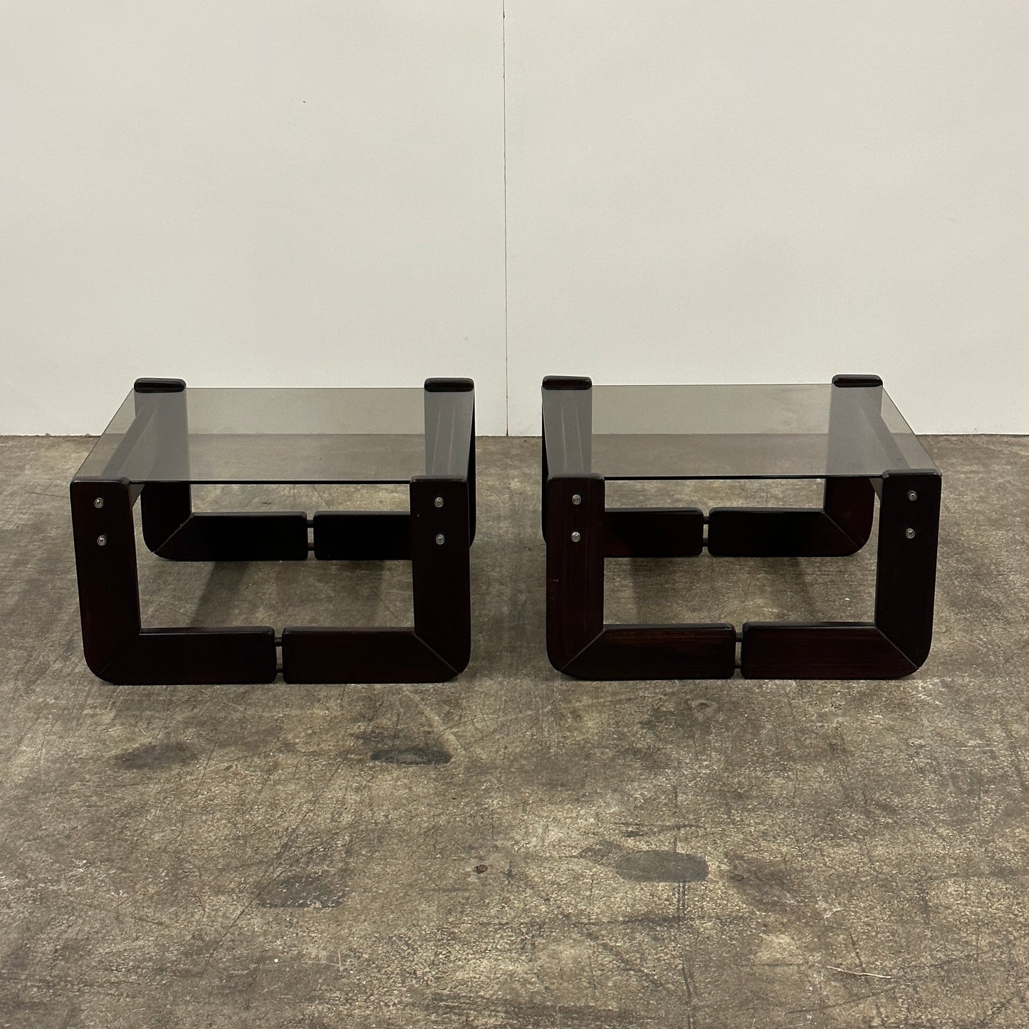 Brazilian Smoked Glass Tables by Percival Lafer