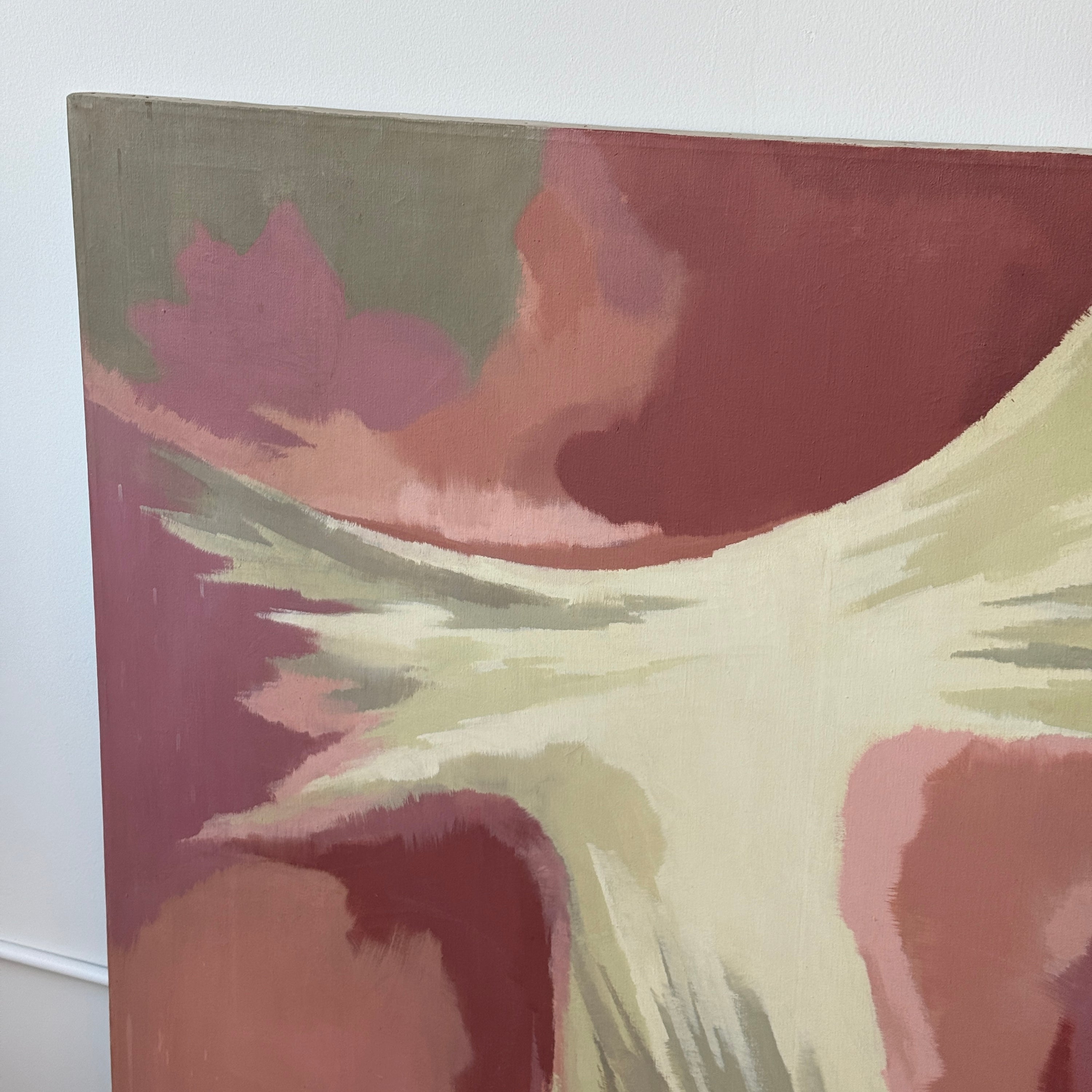 Abstract Acrylic on Canvas Painting Signed Morris