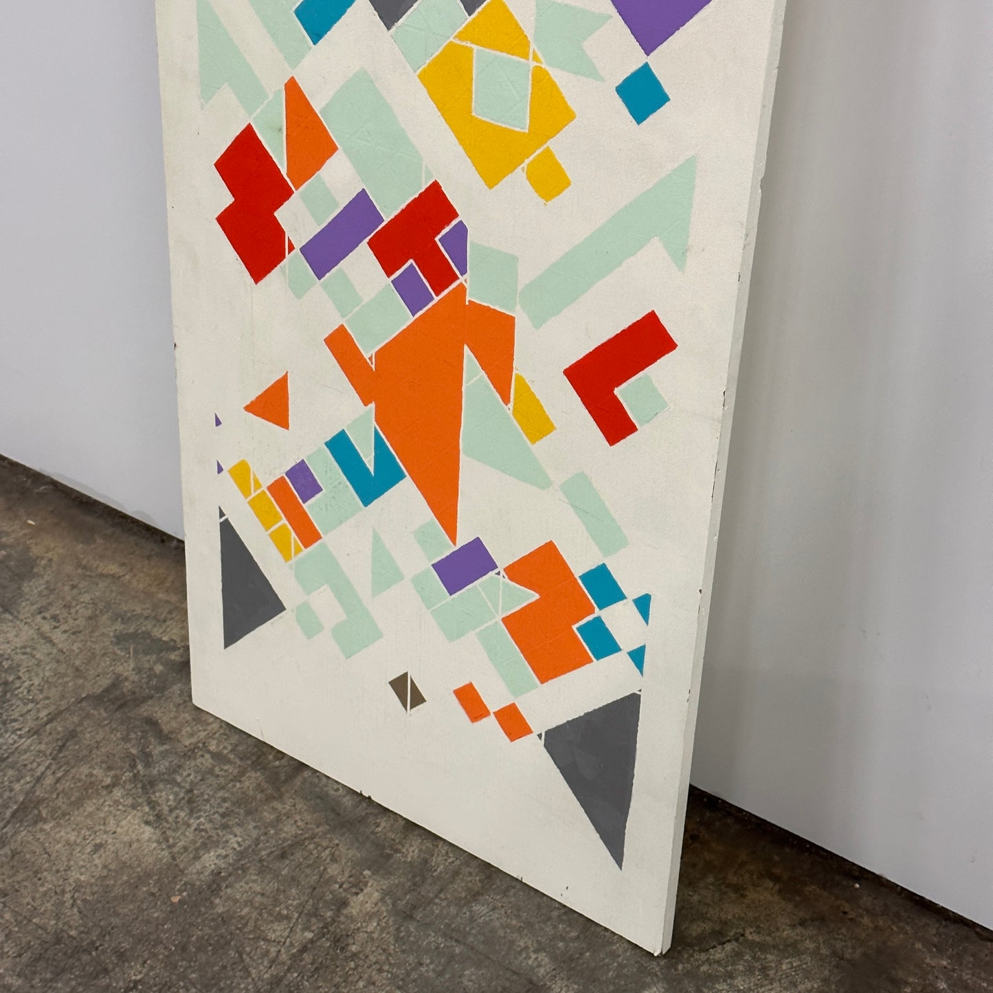 Geometric Acrylic on Plywood Art by Sarah Conley