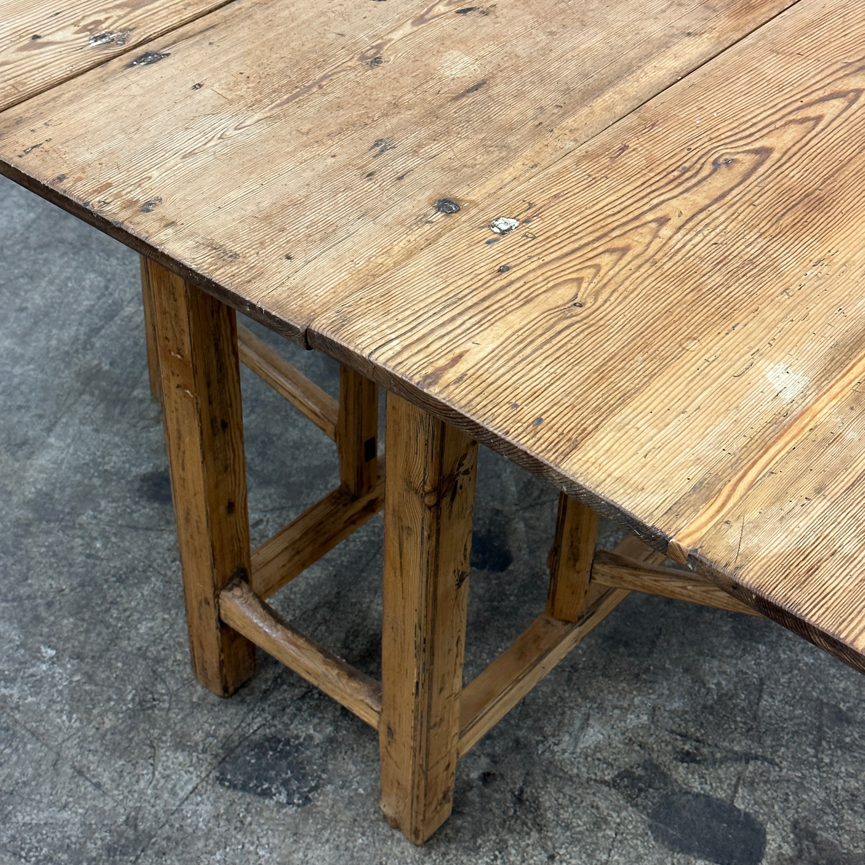 Antique Swedish Drop Leaf Dining Table
