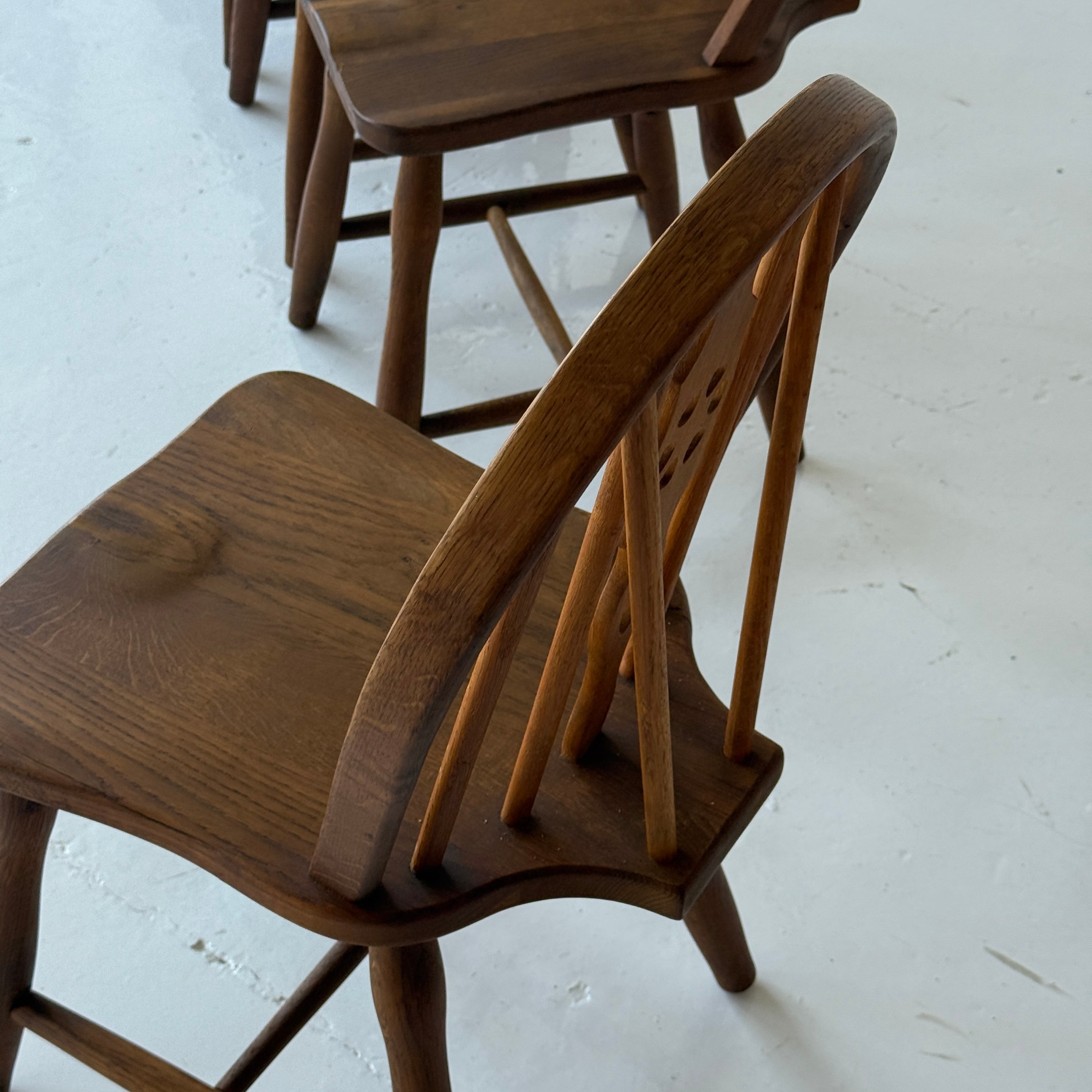 Scandinavian Oak Spindle Back Dining Chairs