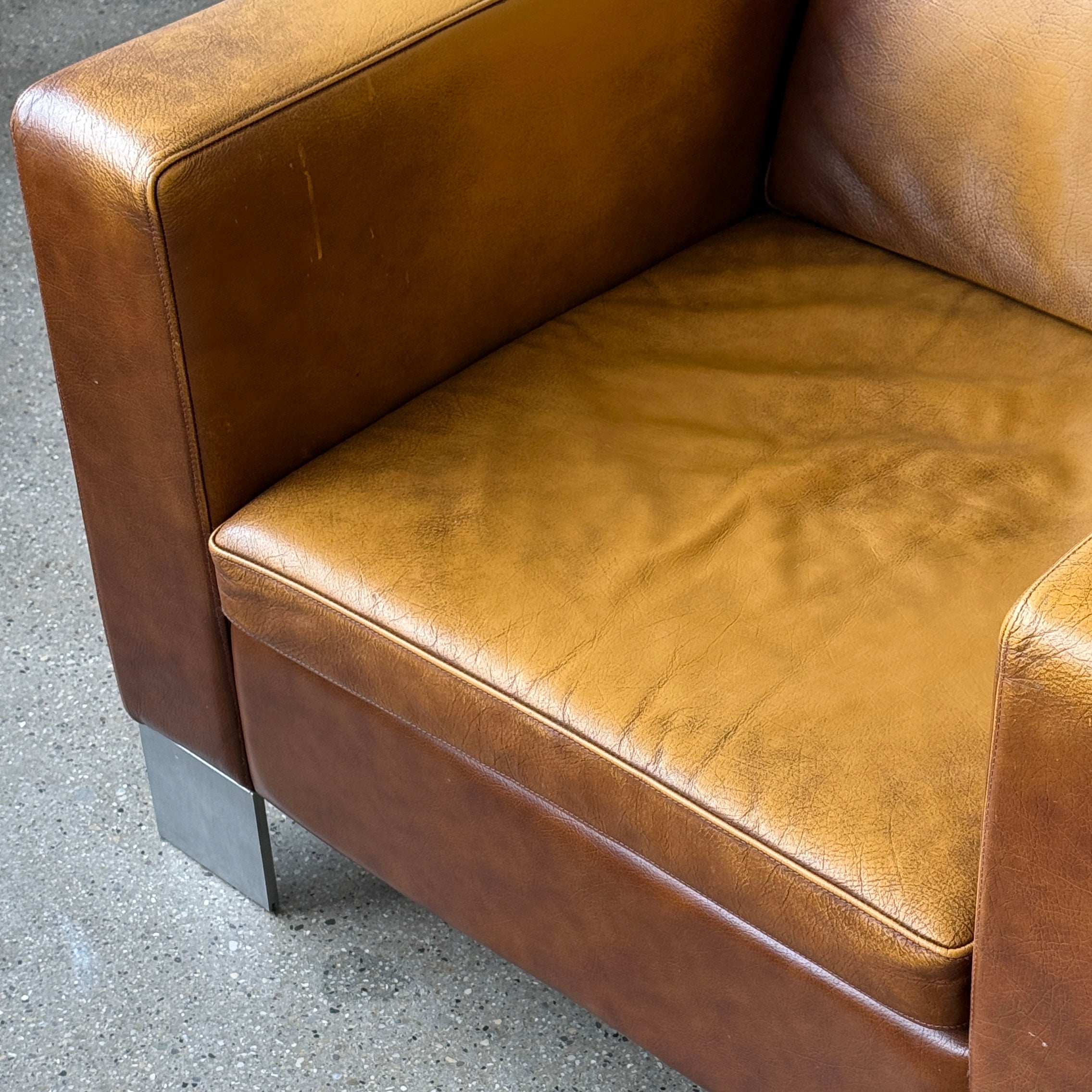 French Armchairs in Original Buffalo Leather