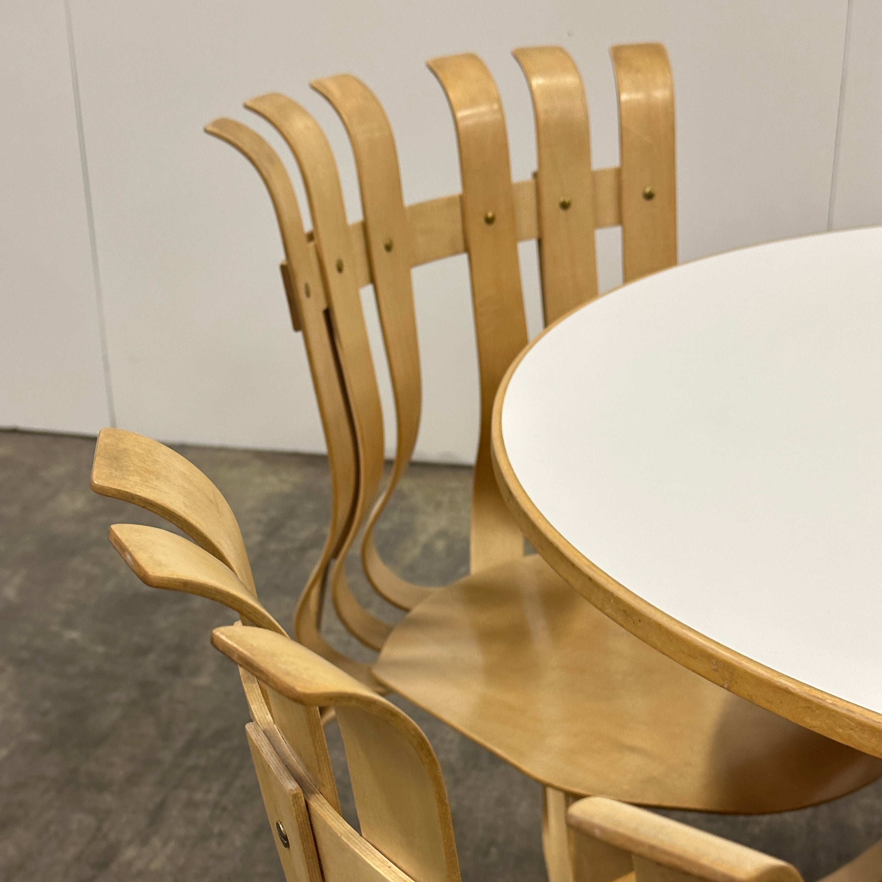 Hat Trick Chairs + Face Off Table Set by Frank Gehry for Knoll