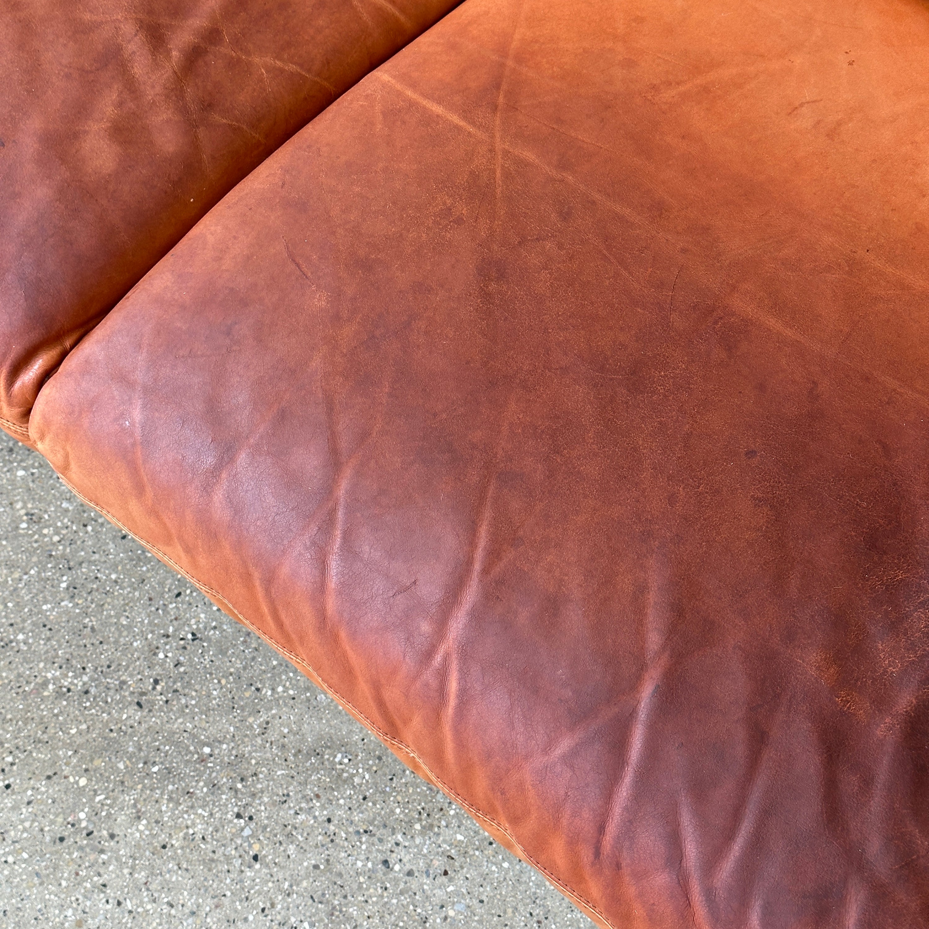 Fiftyish Wingback Leather Sofa by Vladimir Kagan for American Leather