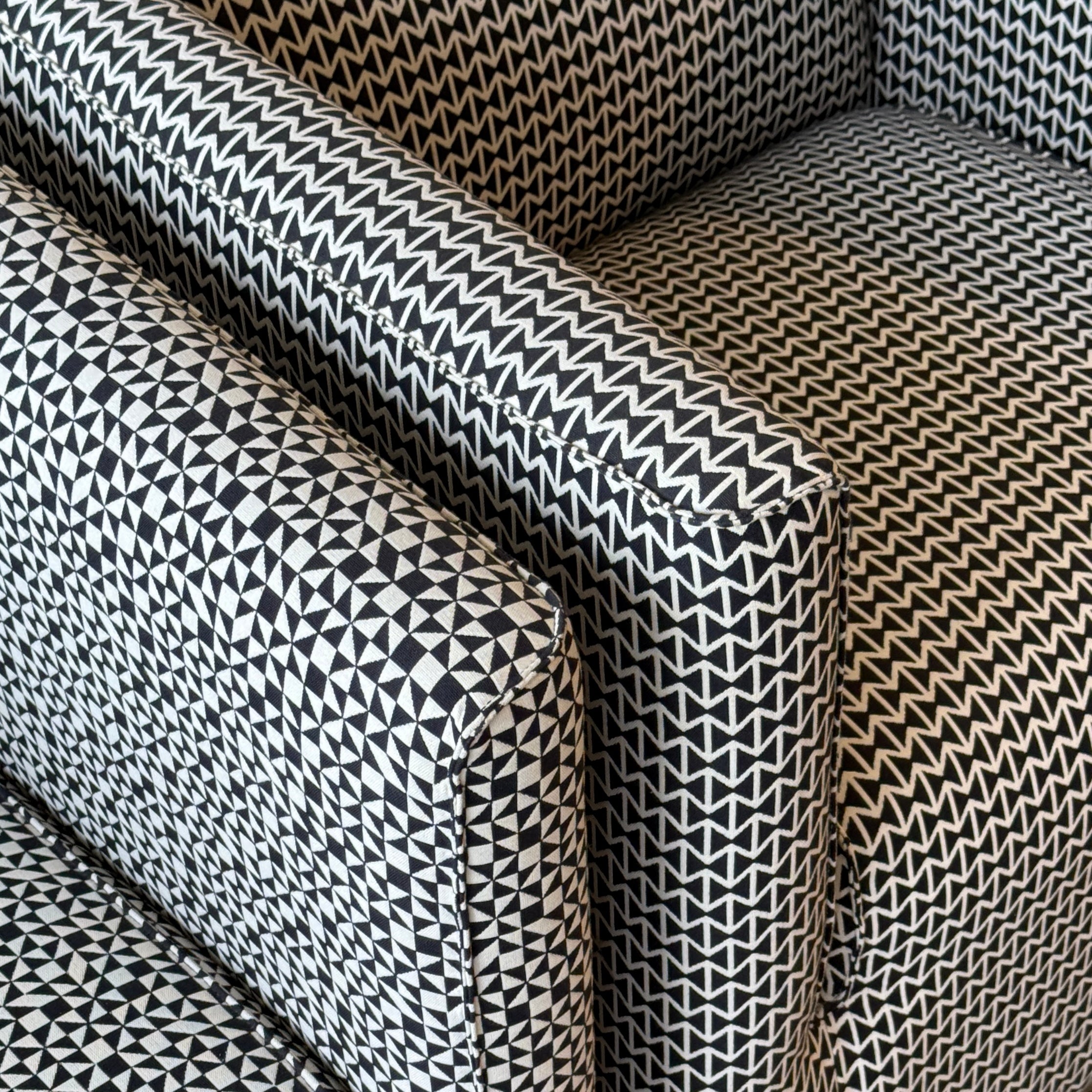 Mismatched Lounge Chairs by Jules Heumann for Metropolitan in Alexander  Girard Fabrics