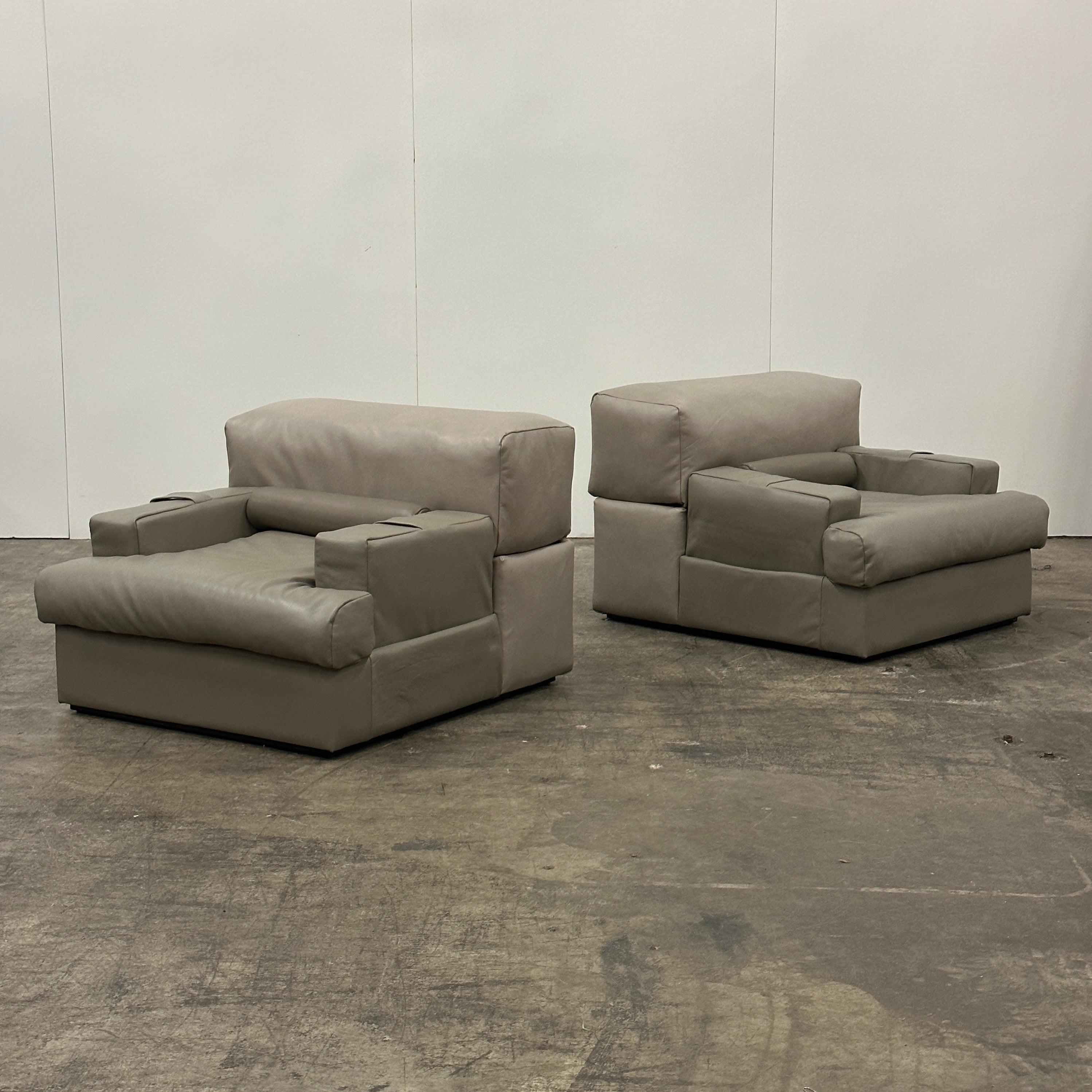 Brazilian Modular Leather Sofa/Chairs by Percival Lafer