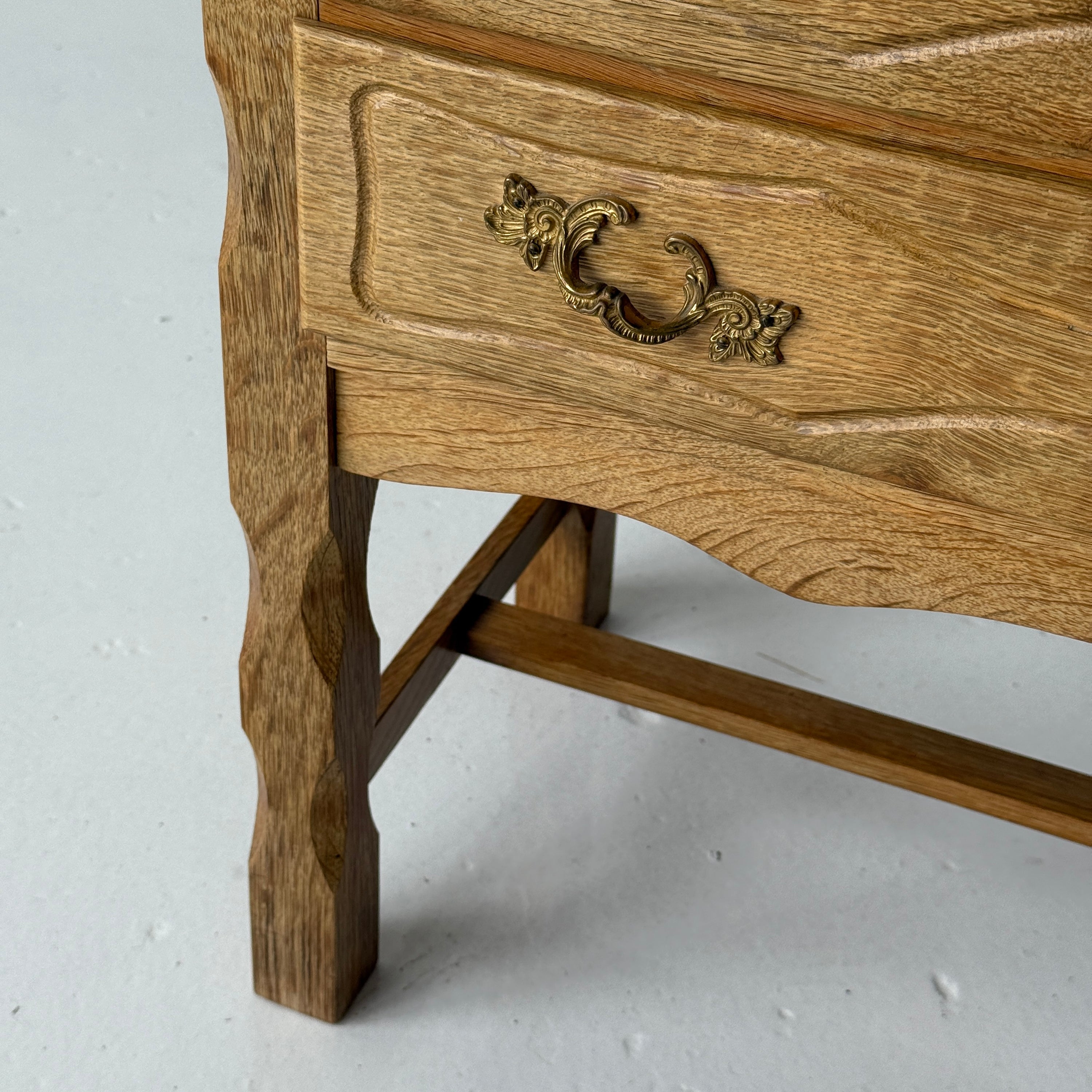 Kjaernulf Style Carved Oak Side Chest