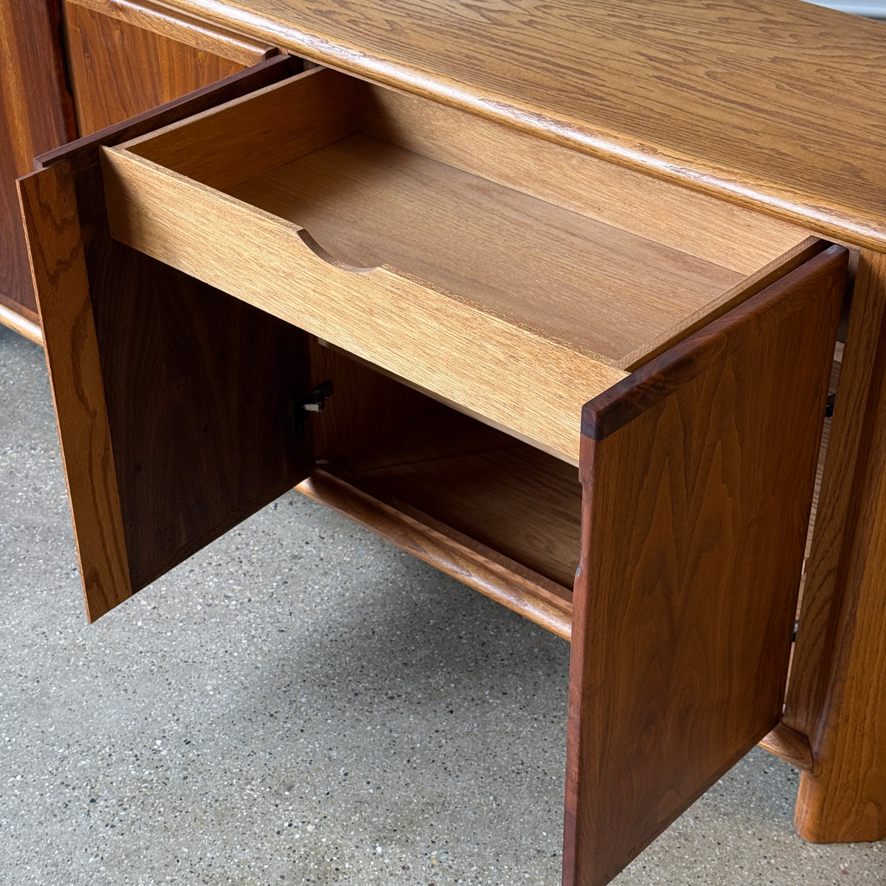 Oak Brutalist Hutch by Lou Hodges for Generation 80