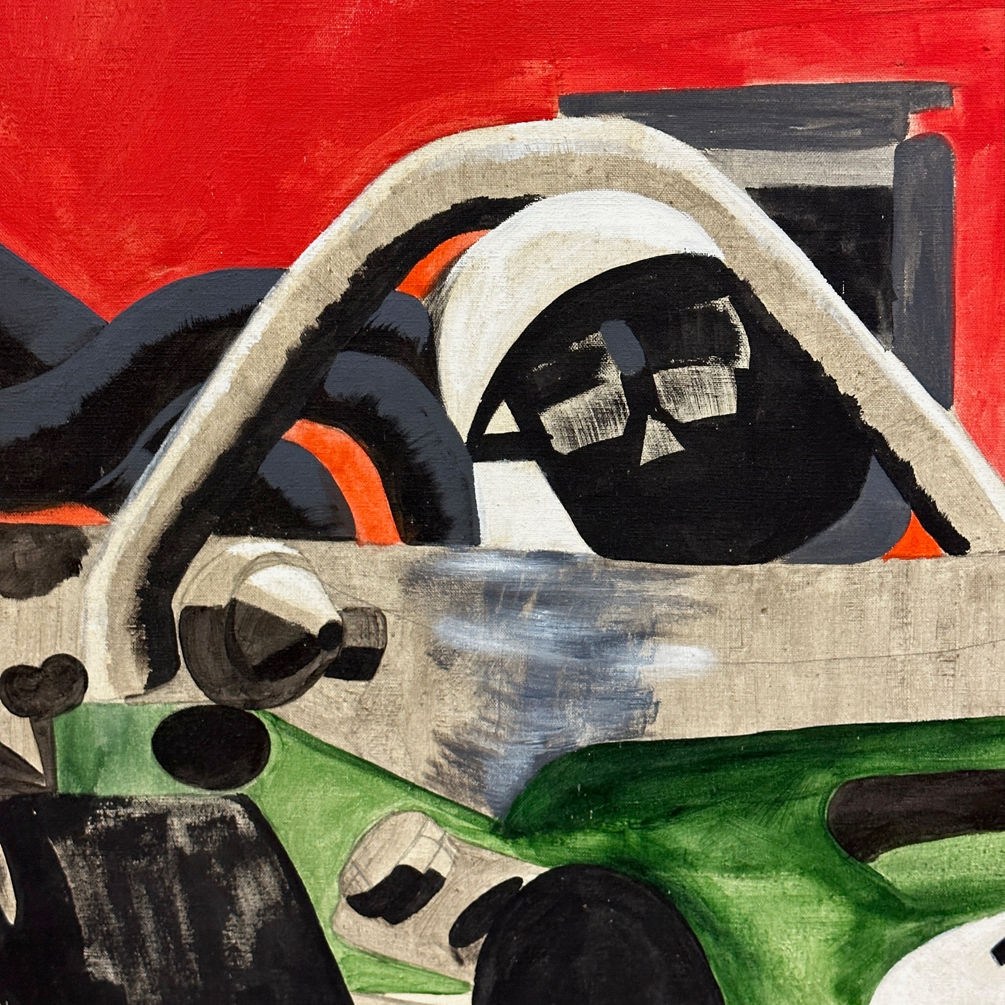 Acrylic Painting on Canvas of Racecar by Keith Isaacson