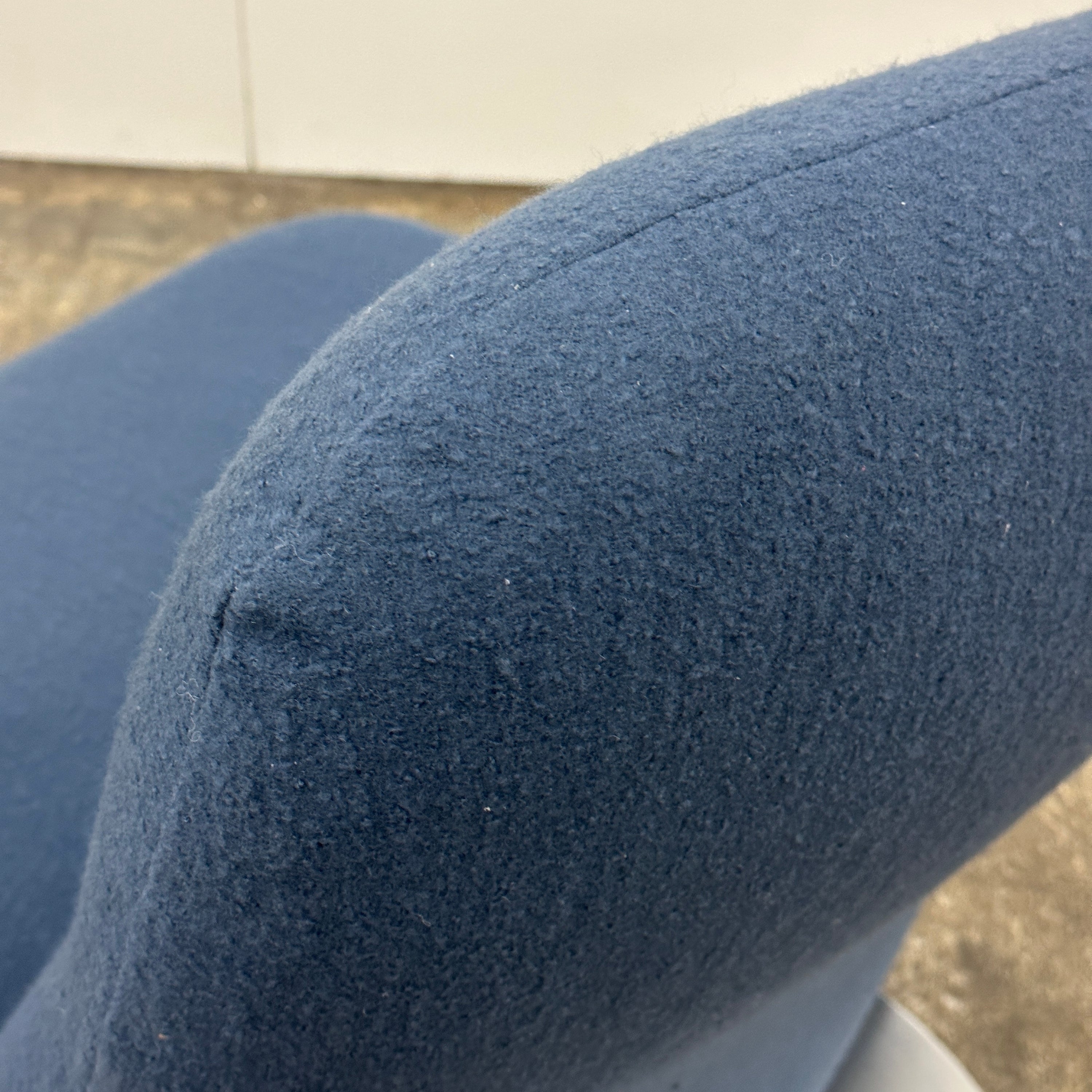 Space Age Swivel Lounge Chair in Navy Wool