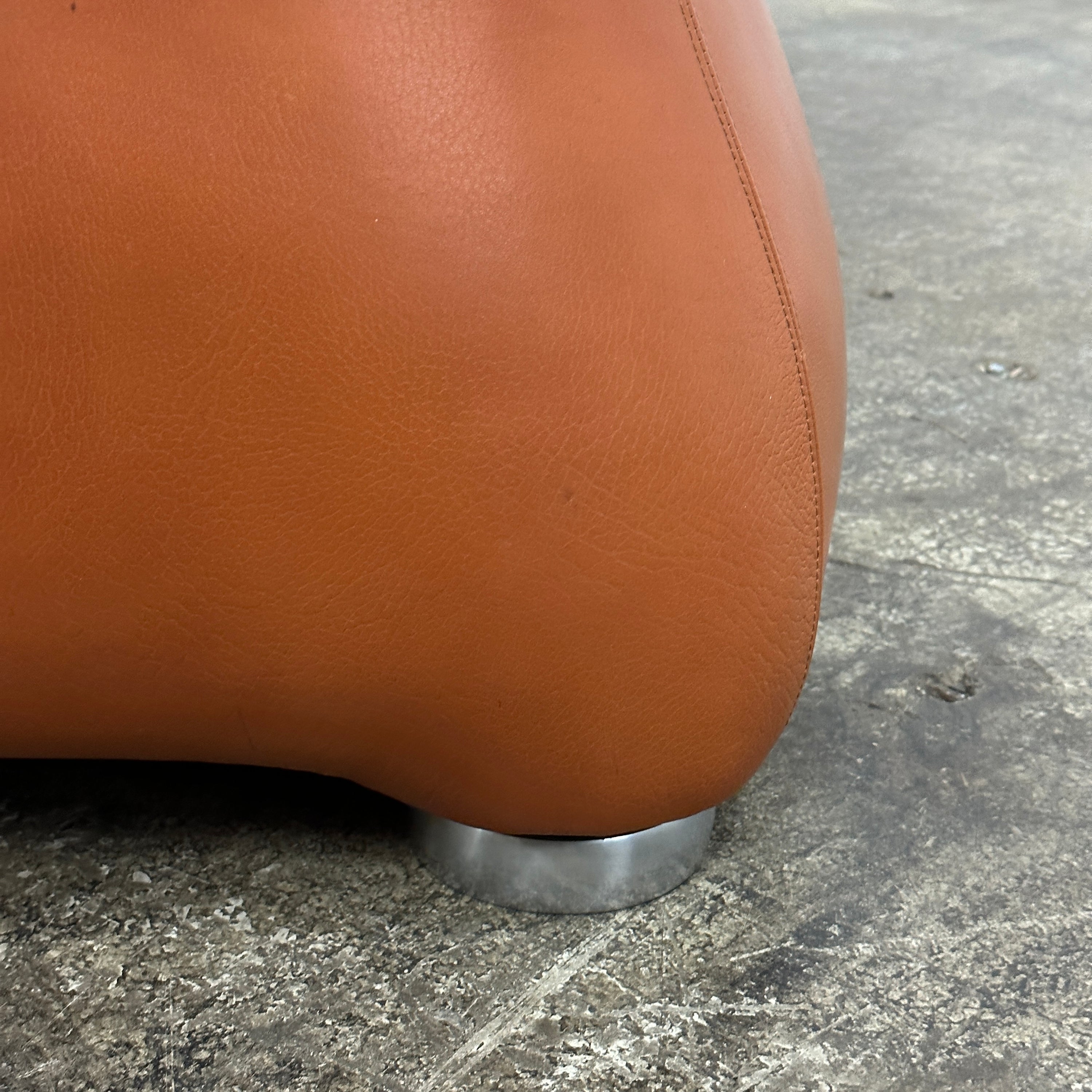 Finnish Chubby Low Leather Sofa