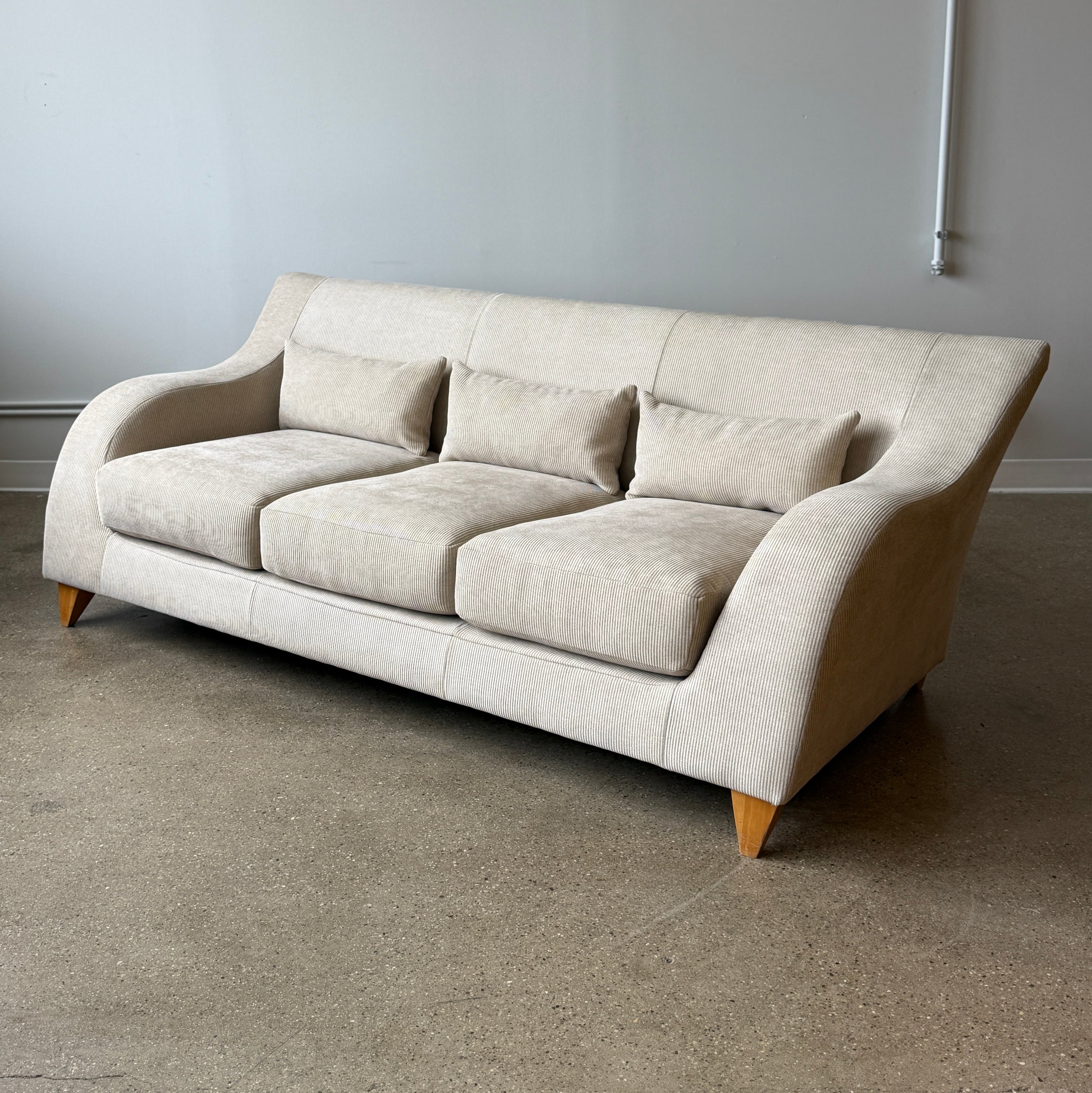 Wave Sofa by Vladimir Kagan for American Leather in Corduroy