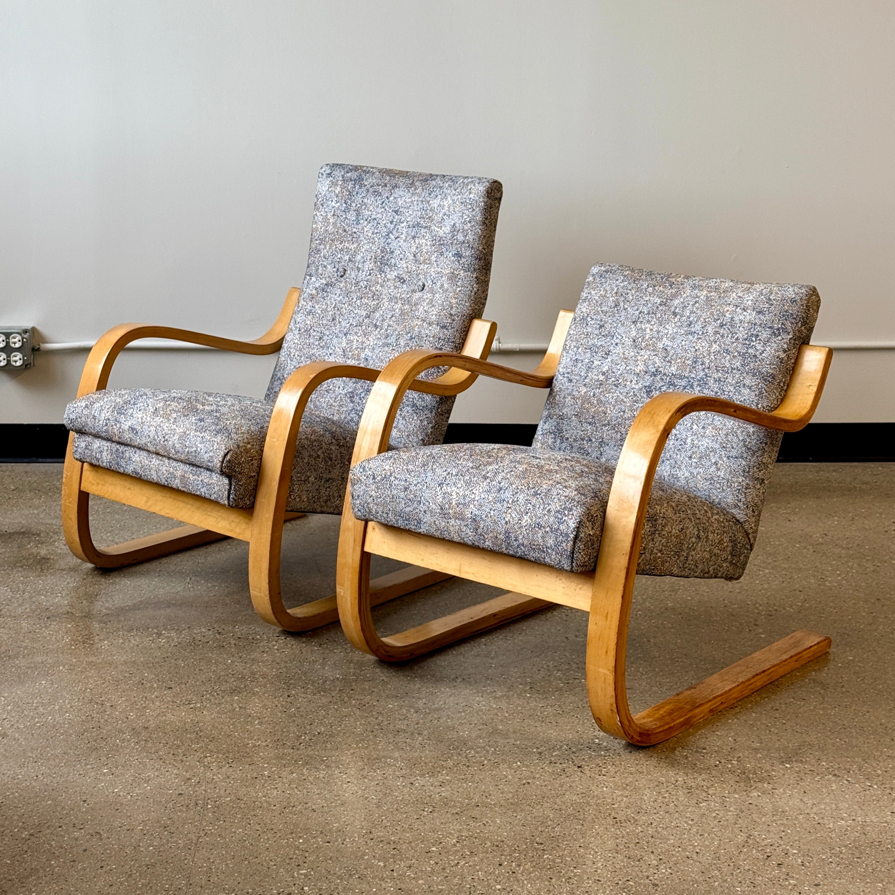 Model 401 + 402 Bentwood Lounge Chairs by Alvar Aalto for Artek