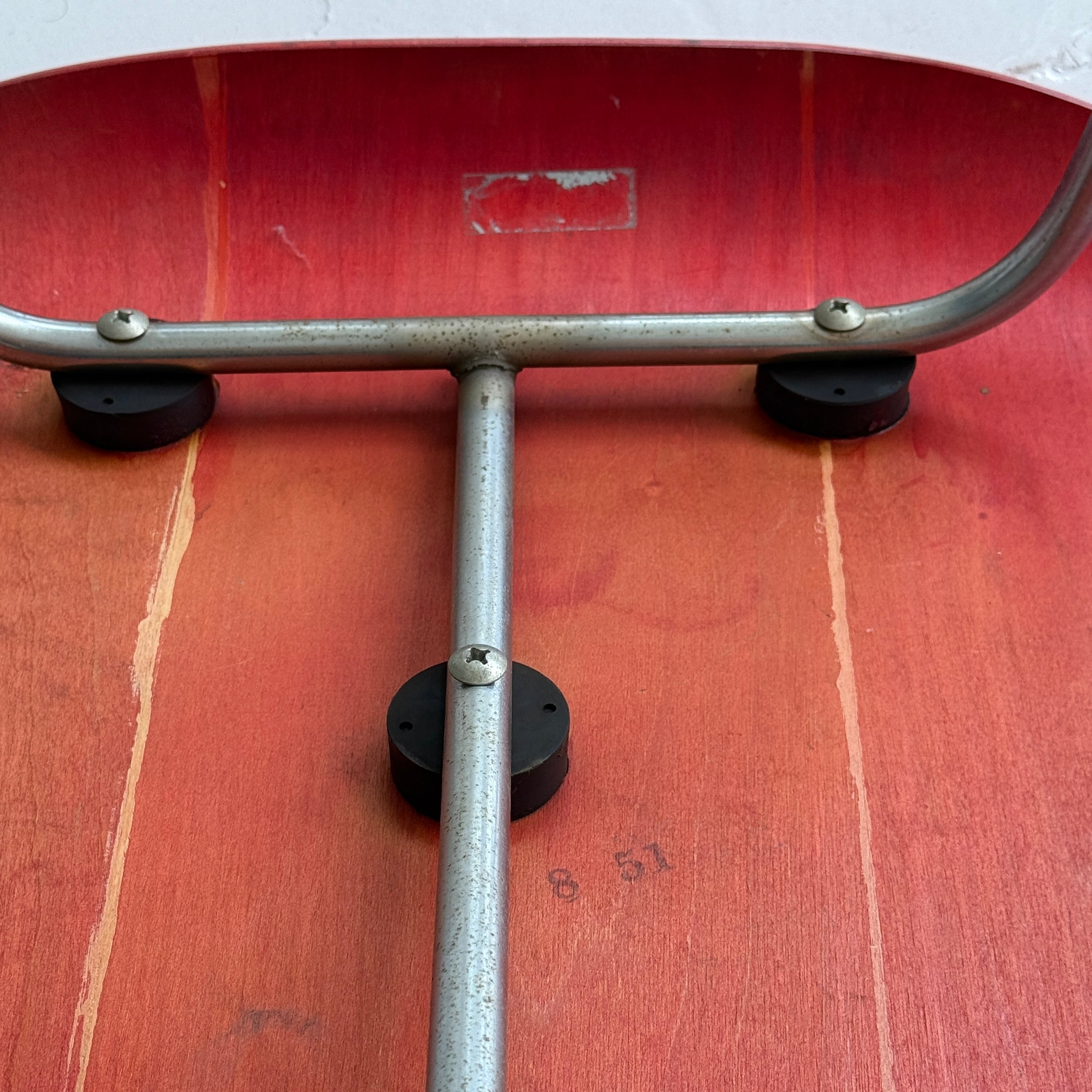 DCM Chairs by Charles + Ray Eames for Herman Miller in Red Aniline Dye