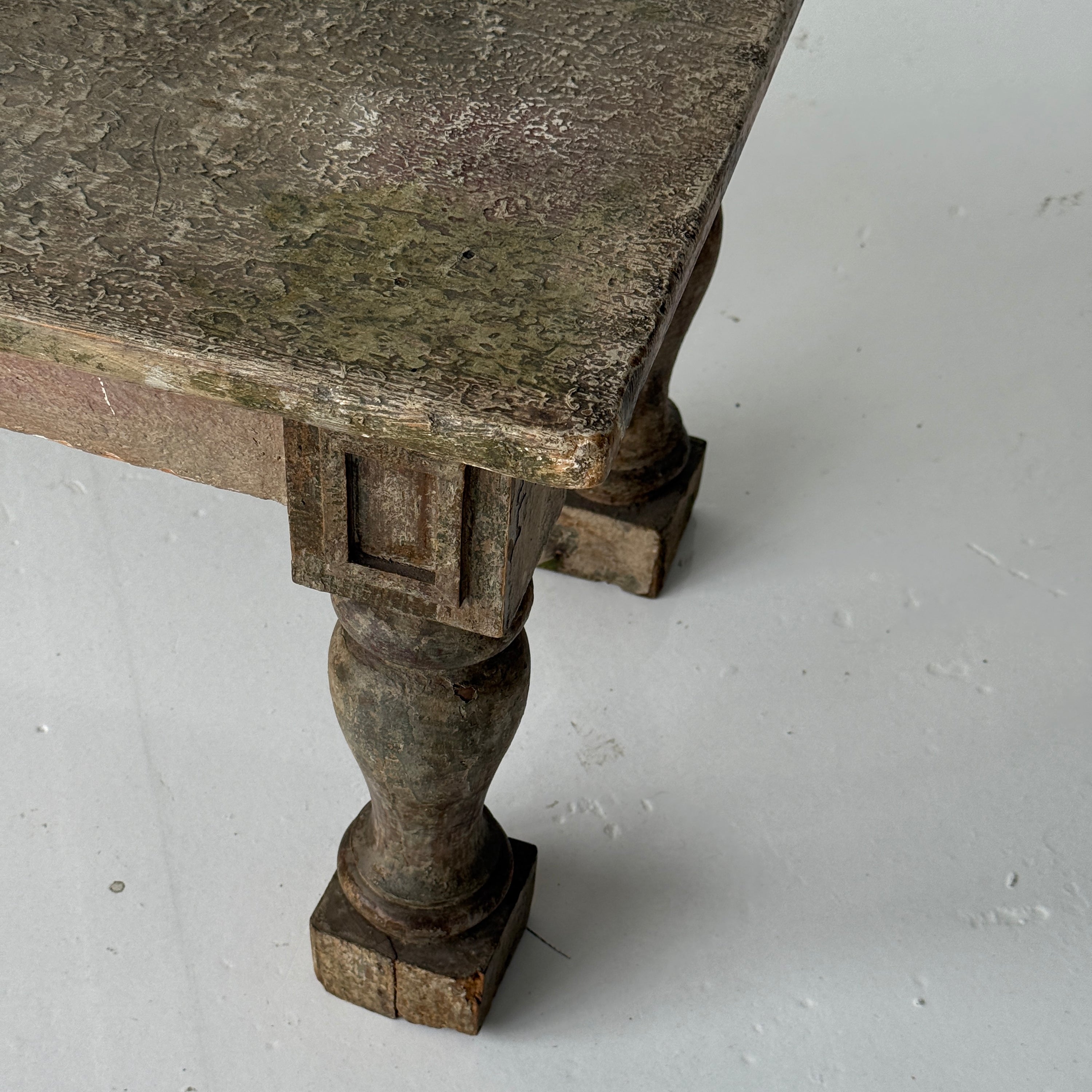 Patinated French Antique Coffee Table