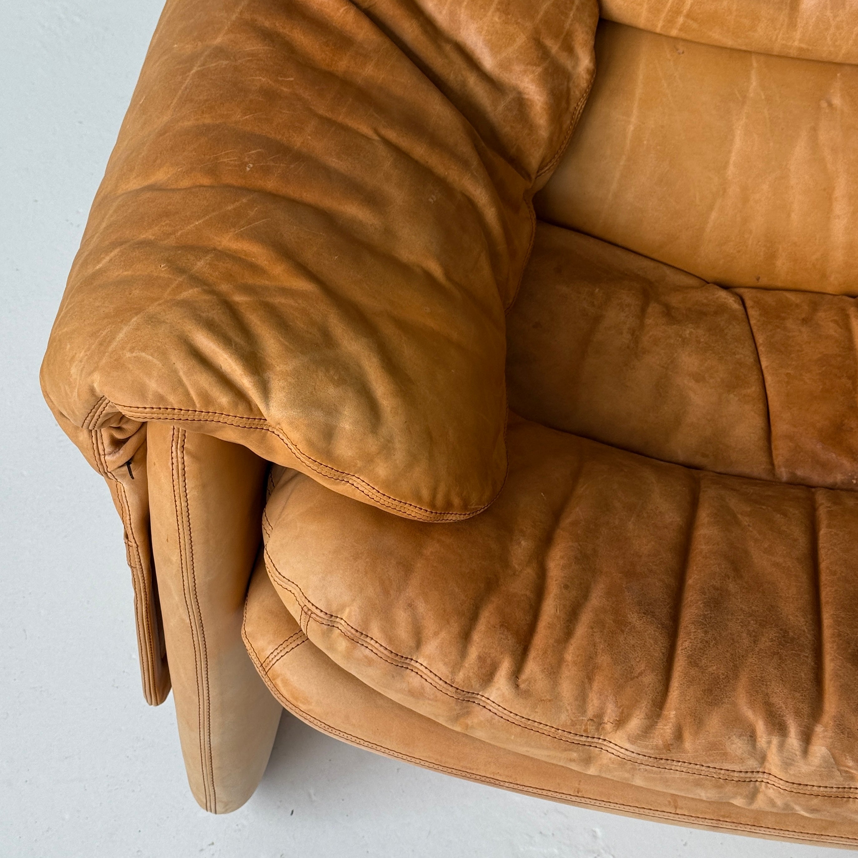 Sandwich e Doppiosandwich Leather Settee by Titina Ammannati and Giampiero Vitelli for Brunati