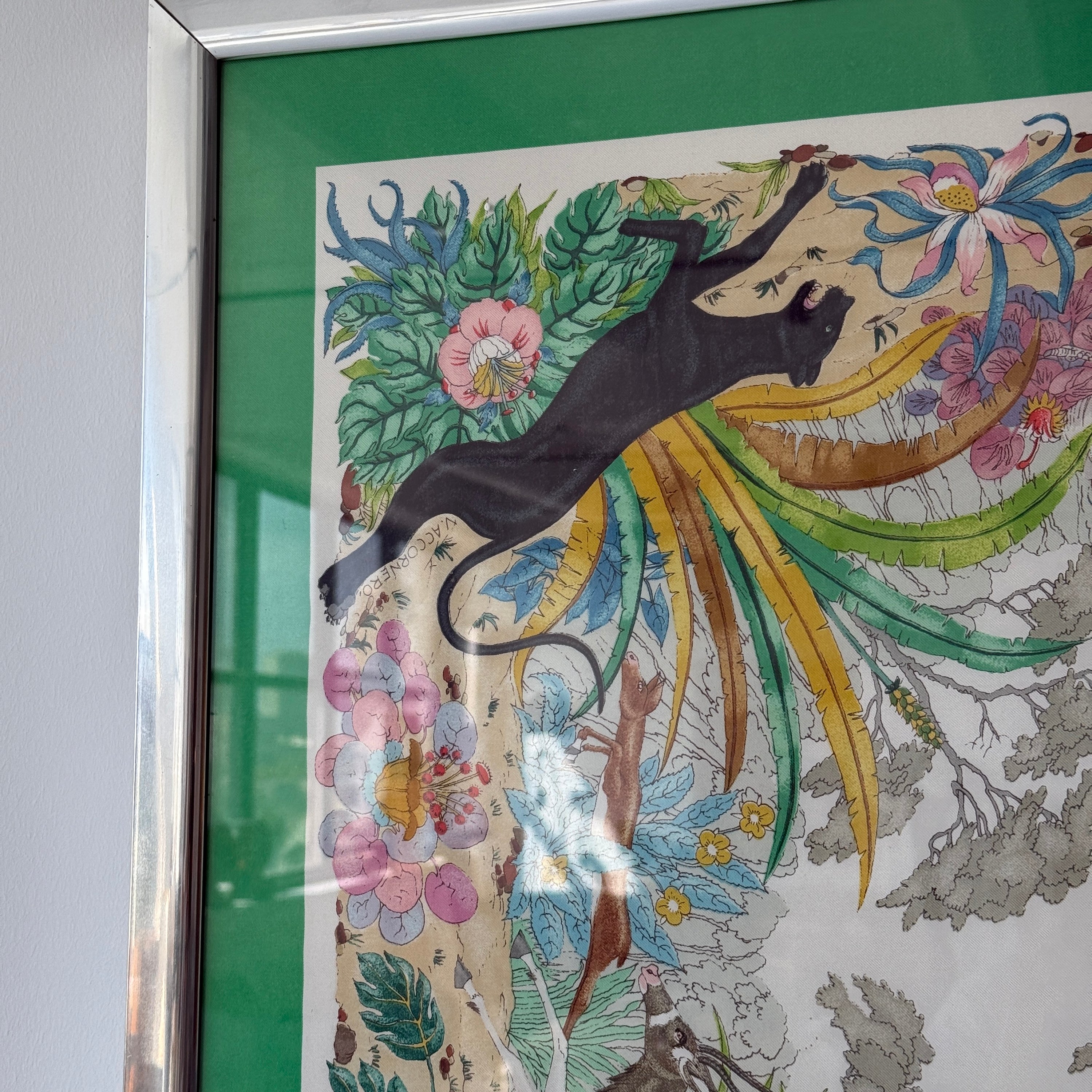 Framed Silk Animal Print Scarf by Gucci