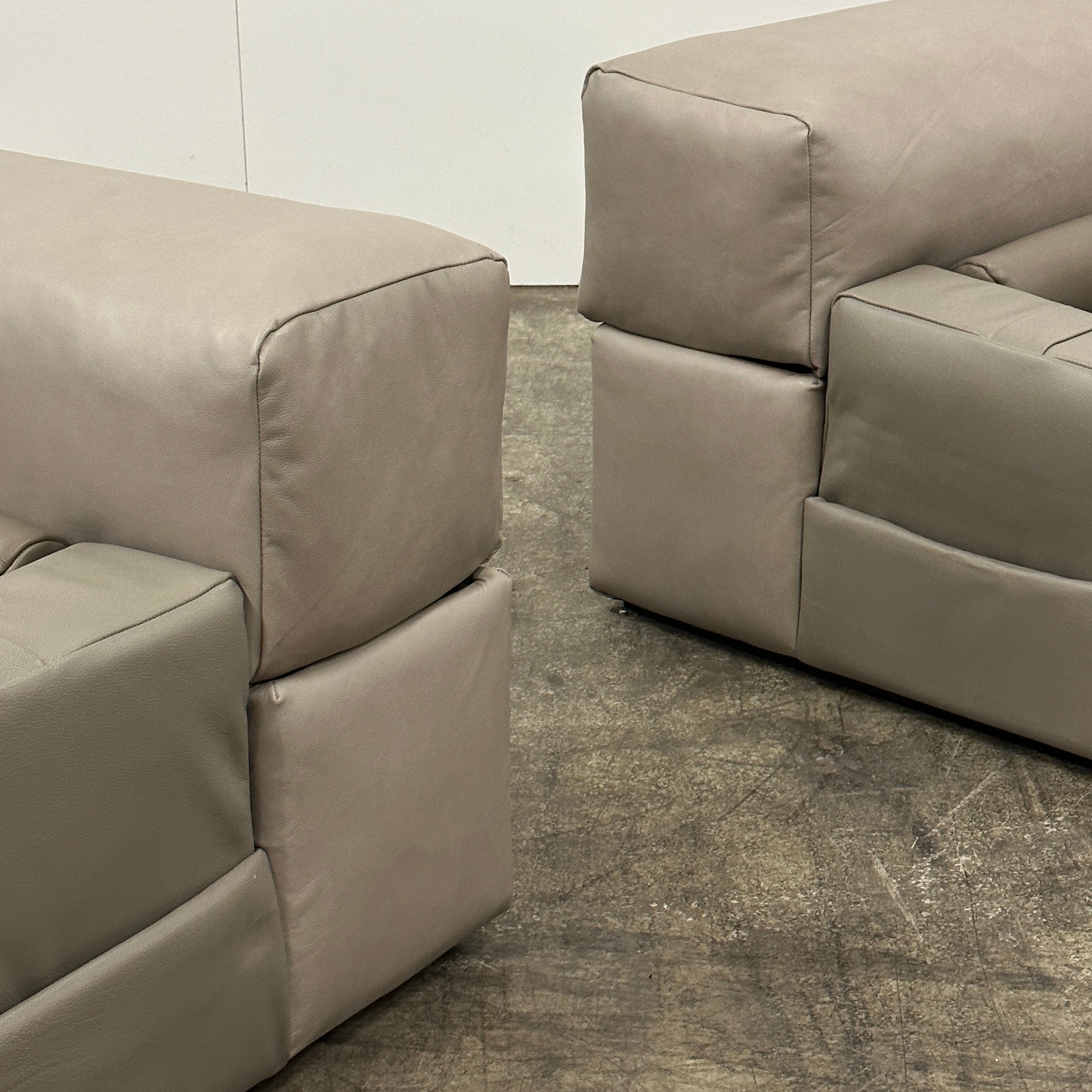 Brazilian Modular Leather Sofa/Chairs by Percival Lafer