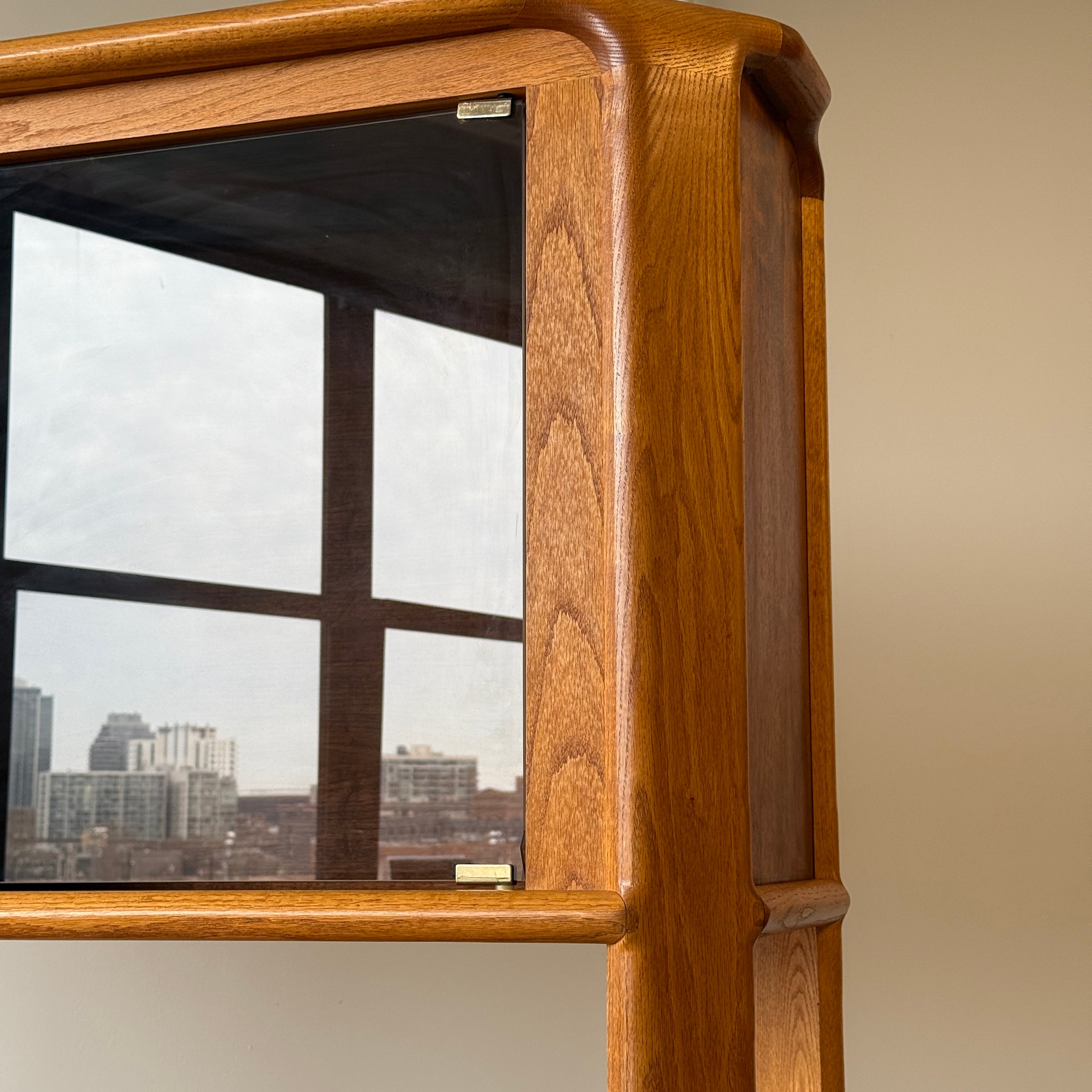 Oak Brutalist Hutch by Lou Hodges for Generation 80