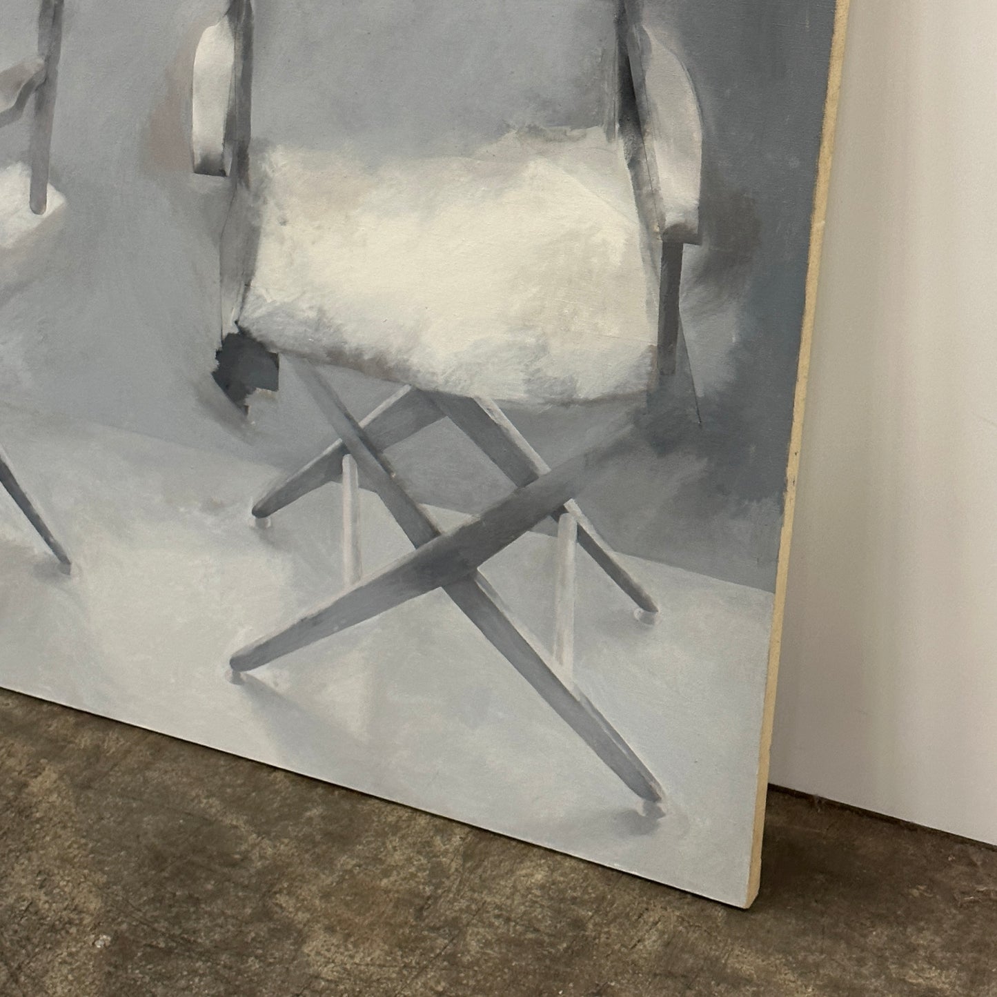 Vintage Acrylic Painting of Chairs