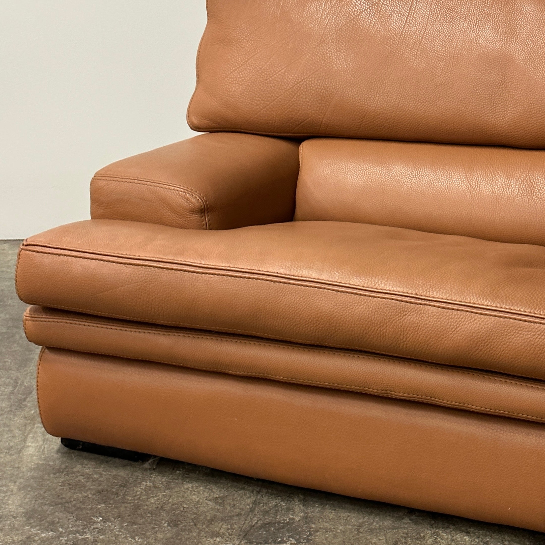 Brown Leather Sofa by Roche Bobois