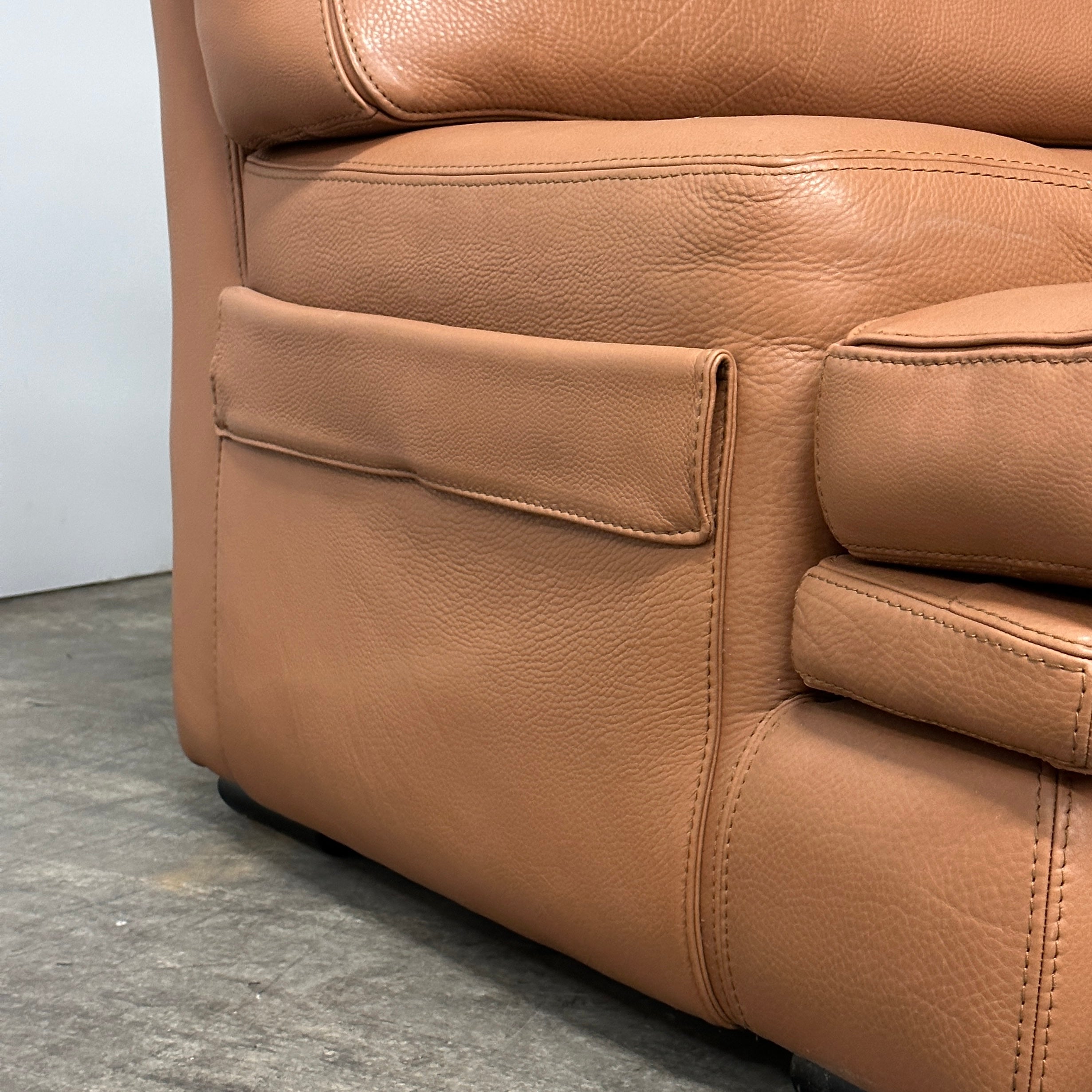 Brown Leather Sofa by Roche Bobois