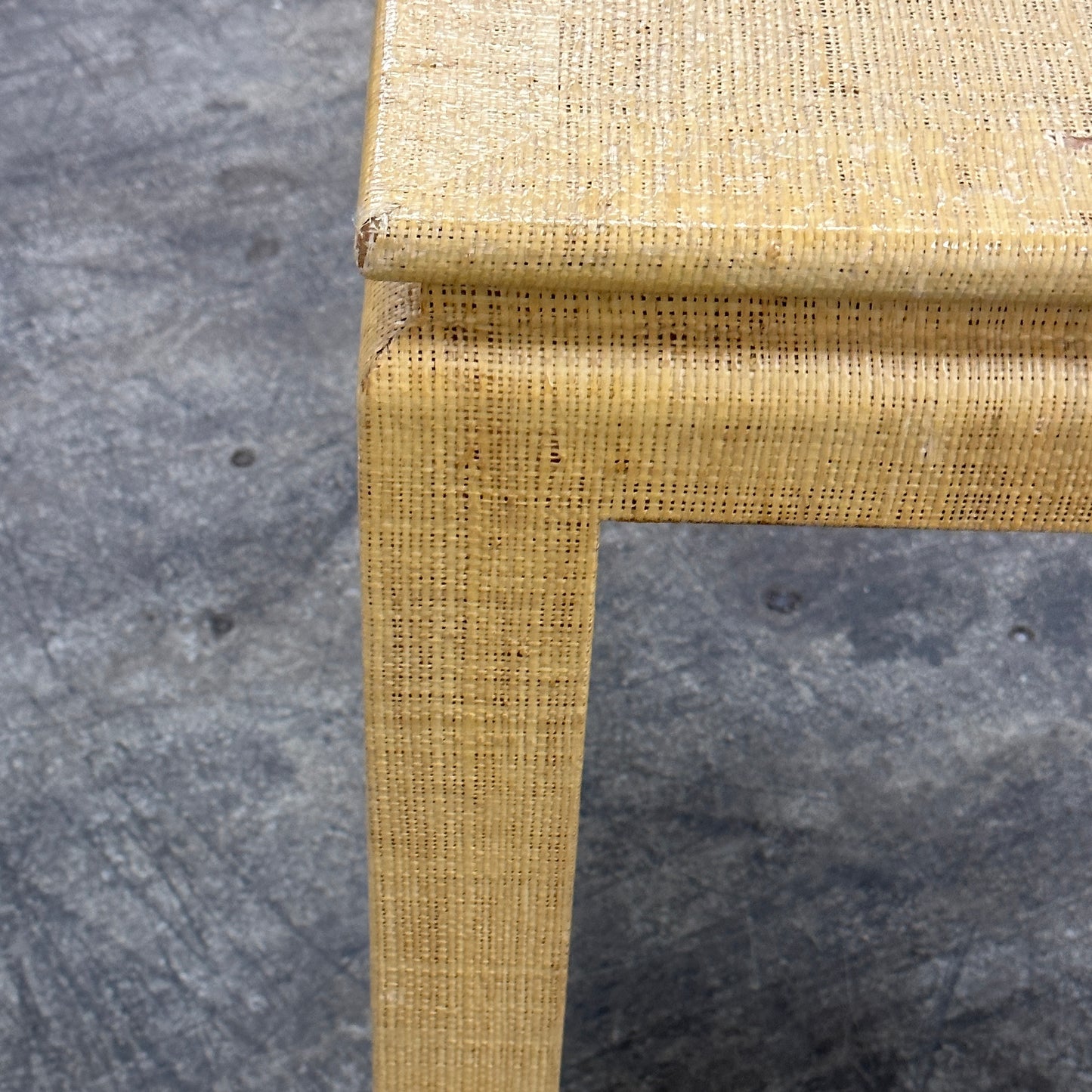 Grasscloth Parsons Style Dining Table