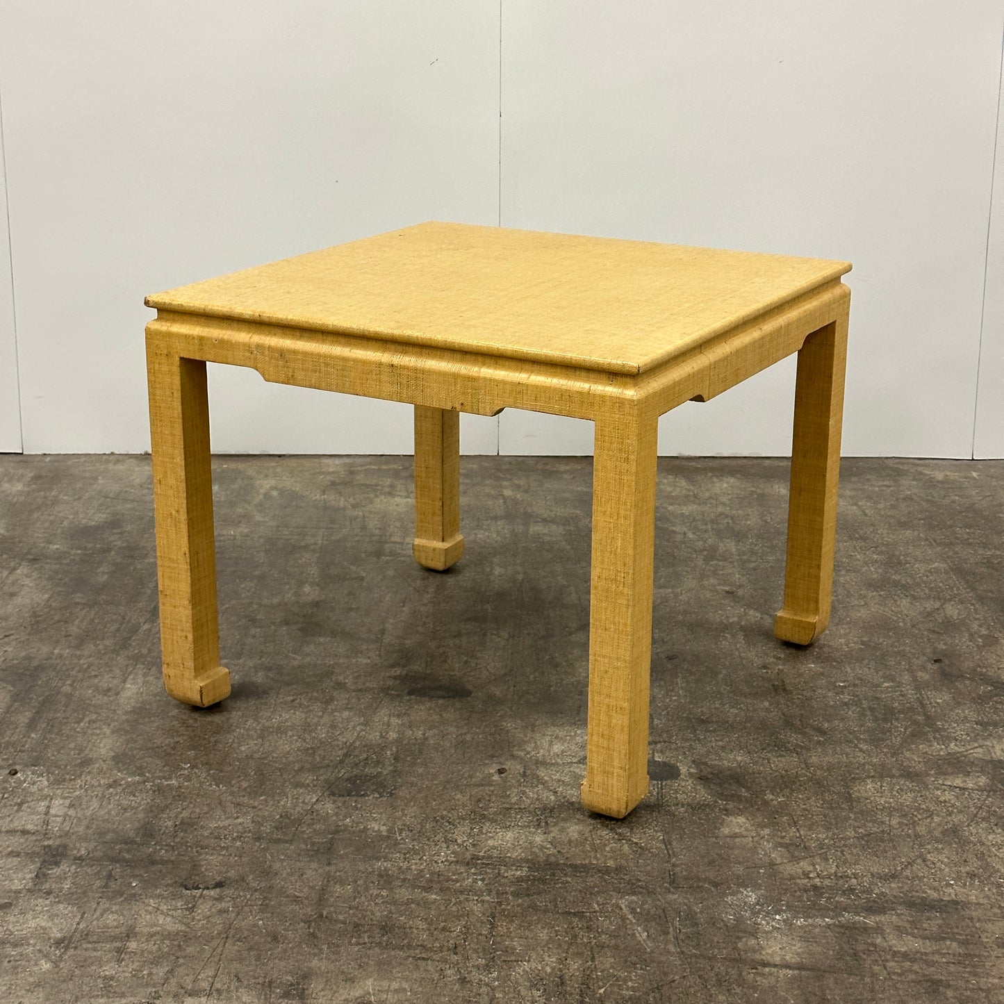 Grasscloth Parsons Style Dining Table