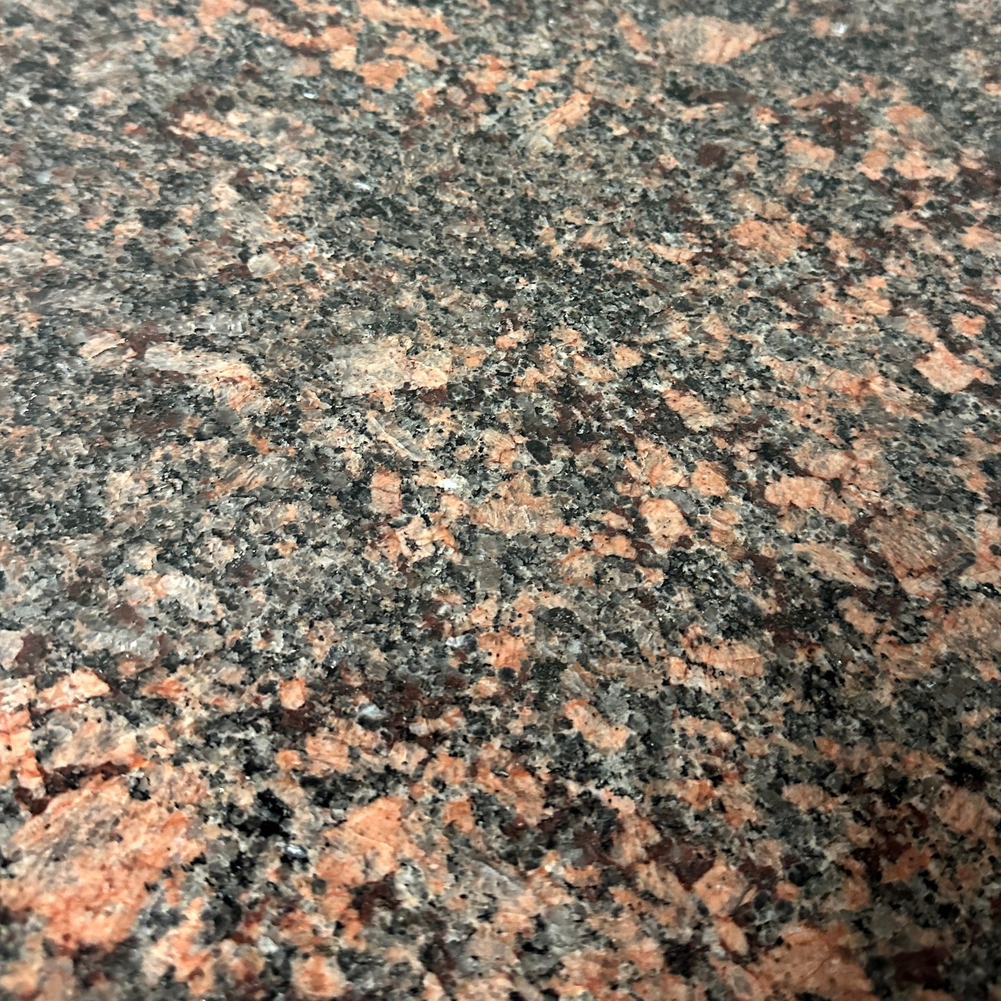 Red Granite + Chrome Tables by Nicos Zographos