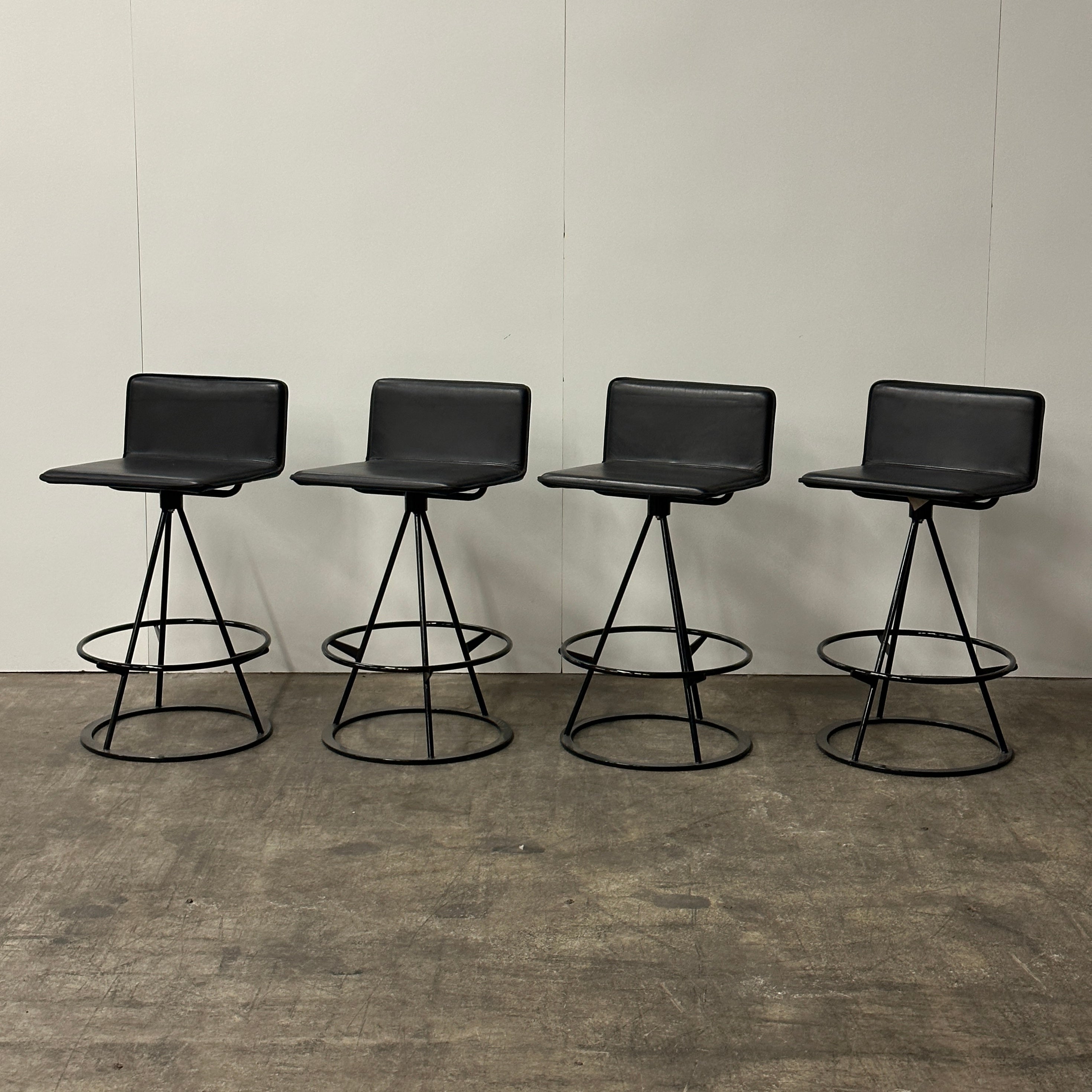 Leather Bar Stools by Alberto Salvati & Ambrogio Tresoldi for Saporiti