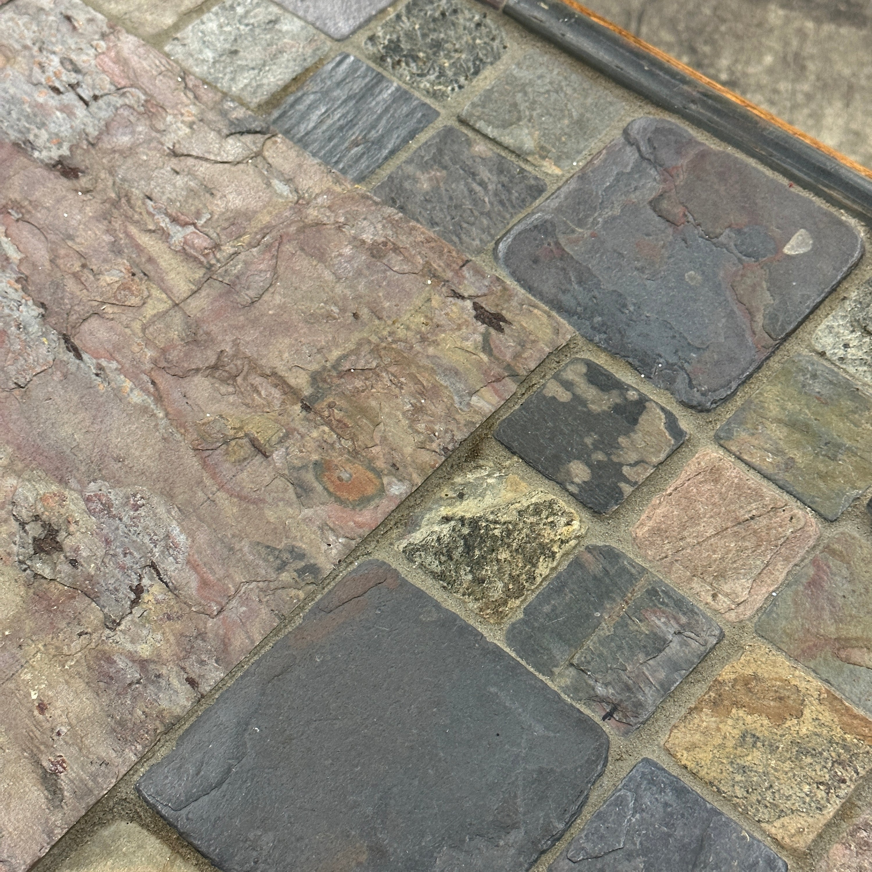 Brutalist Primitive Mosaic Stone Coffee Table