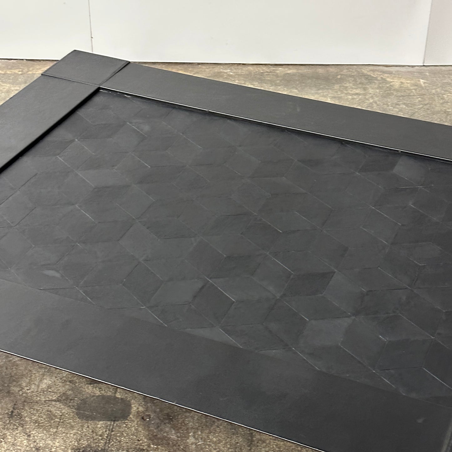 Vintage Leather Geometric Coffee Table by Jori of Belgium