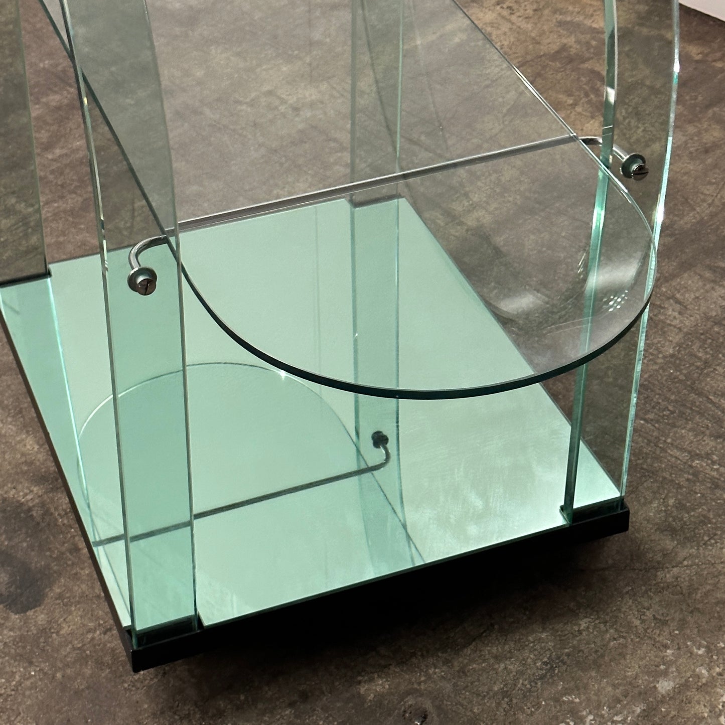 Glass + Mirror Bar Cart Trolley by Fiam