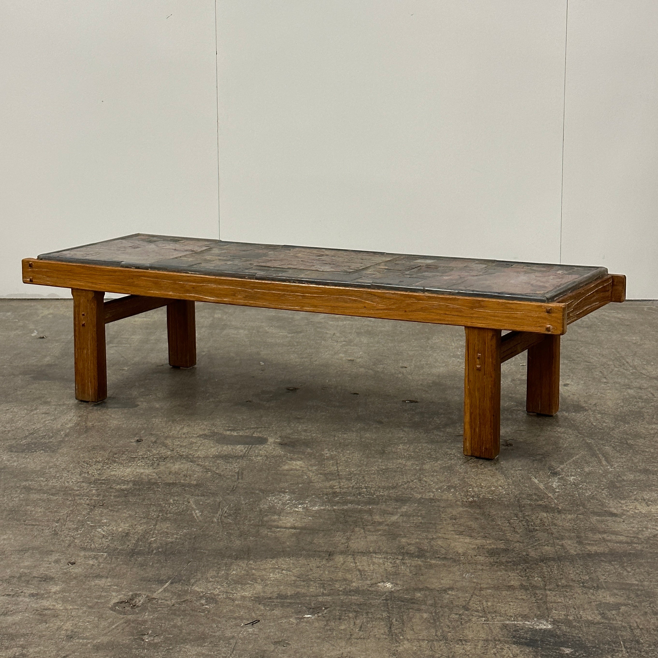 Brutalist Primitive Mosaic Stone Coffee Table