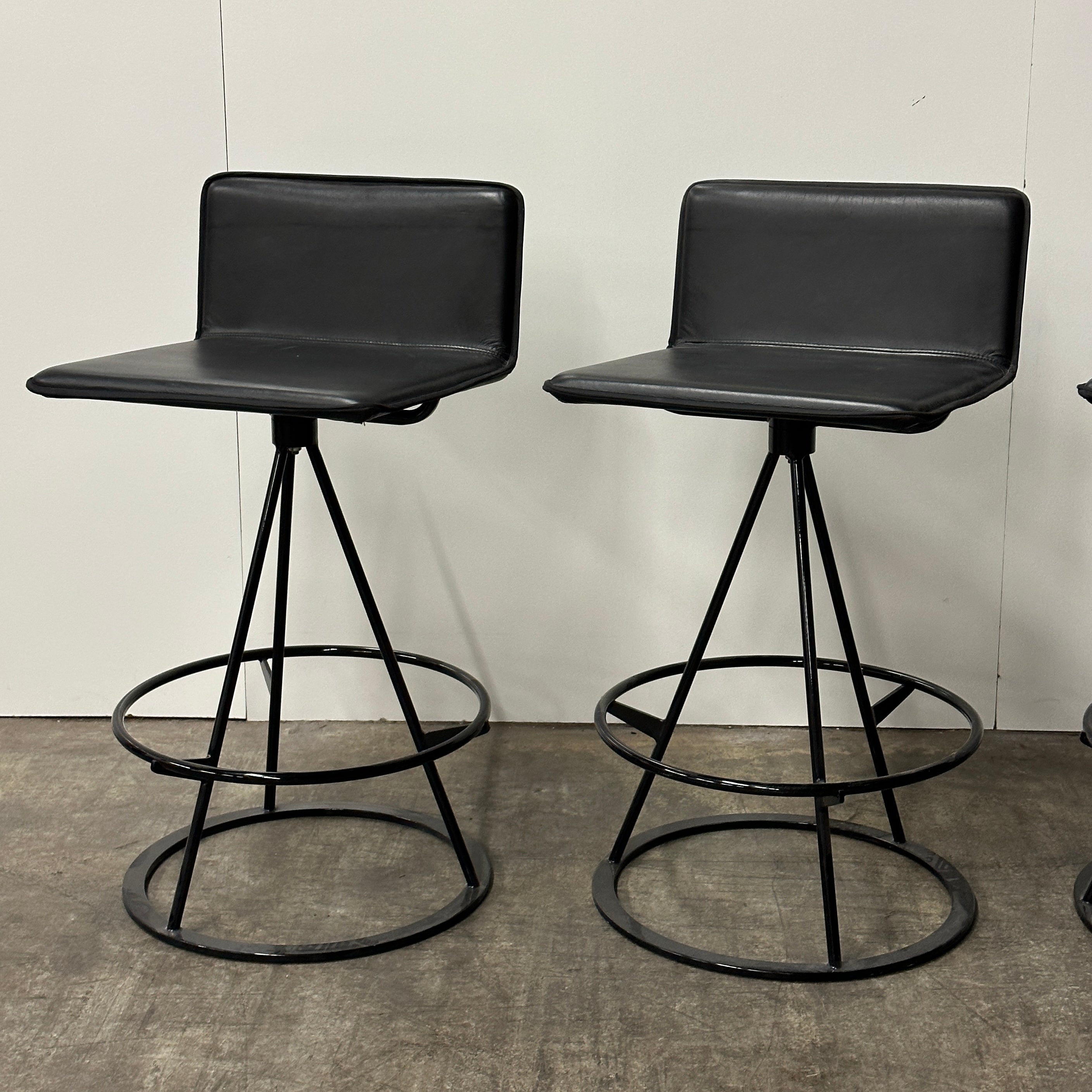 Leather Bar Stools by Alberto Salvati & Ambrogio Tresoldi for Saporiti
