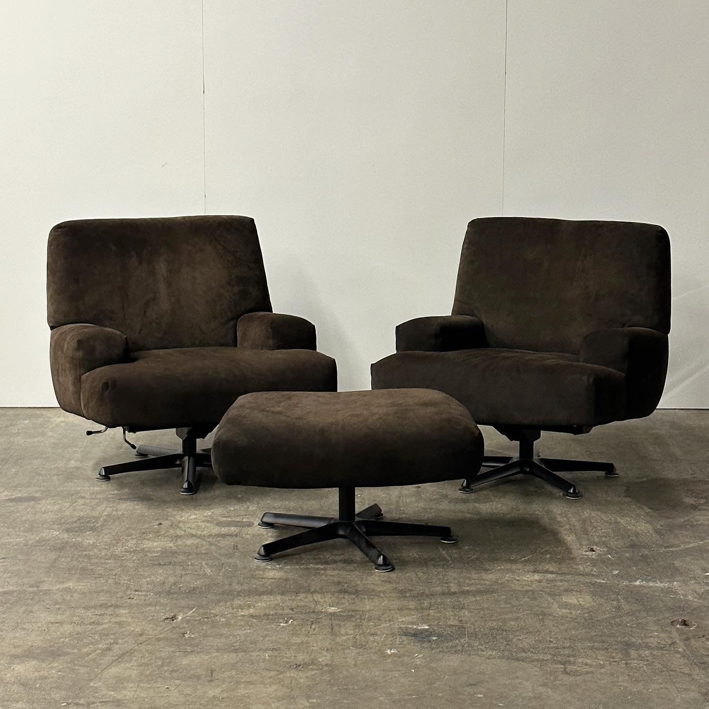 Chunky Armchairs + Ottoman by Walter Knoll for Brayton International