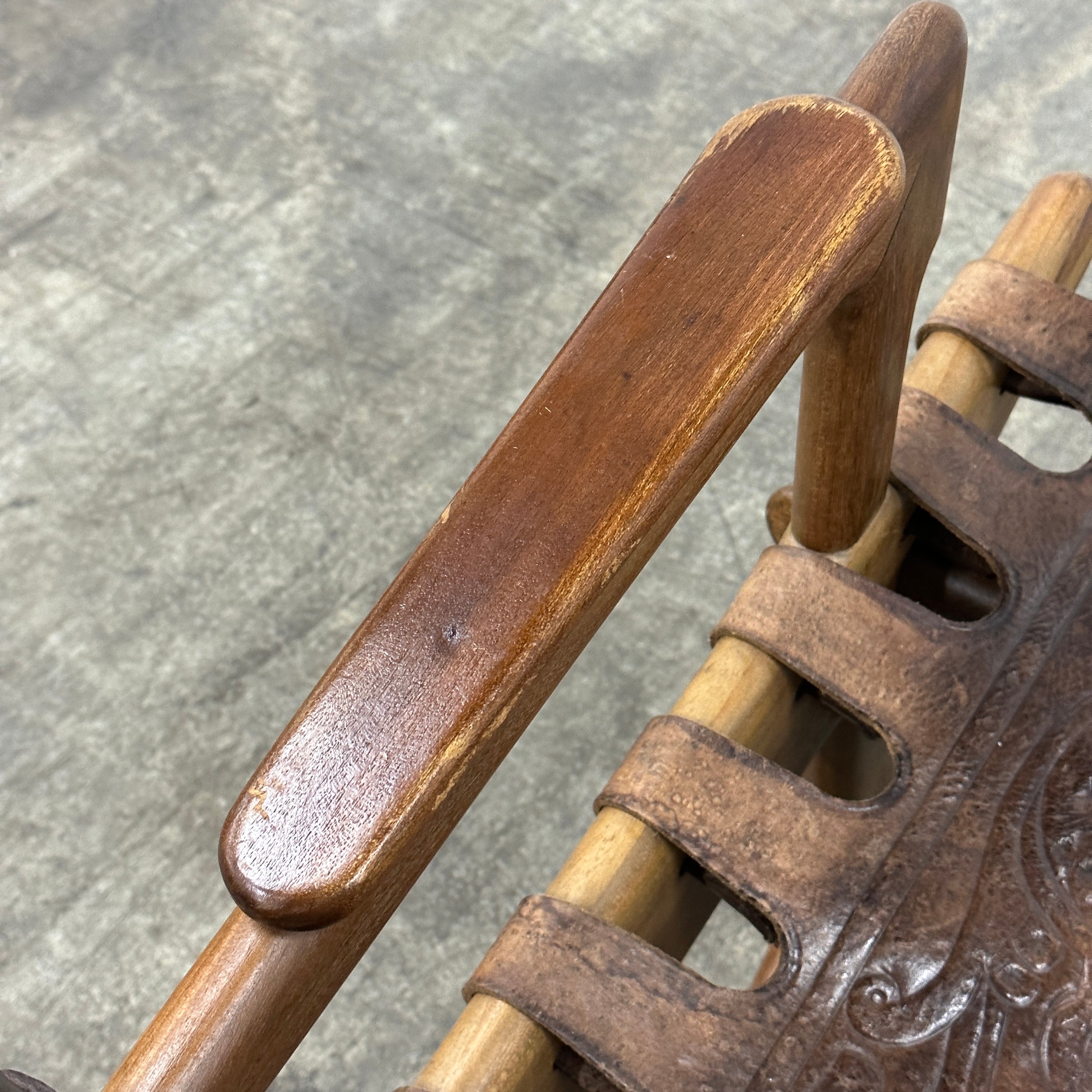 Leather Sling Rocking Chair by Angel Pazmino for Muebles de Estilo