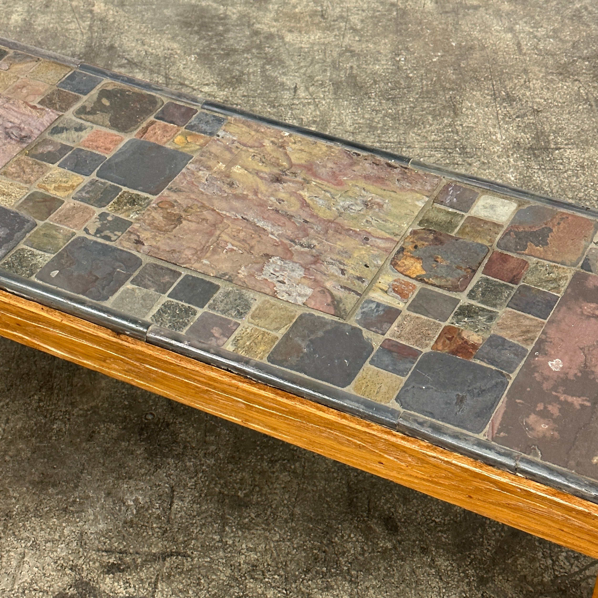 Brutalist Primitive Mosaic Stone Coffee Table